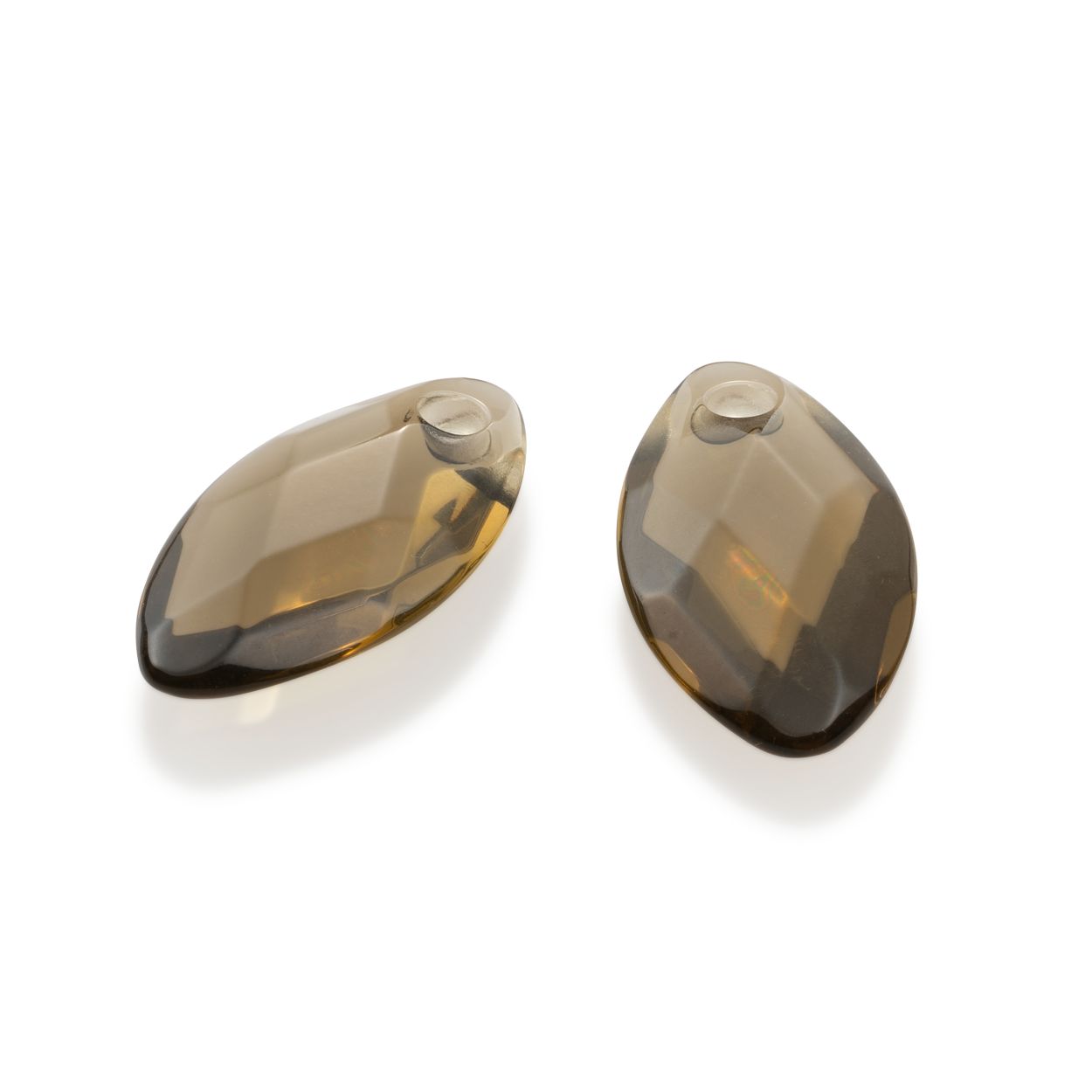 Oorsteentjes - Facet Blad Smoky Quartz - small