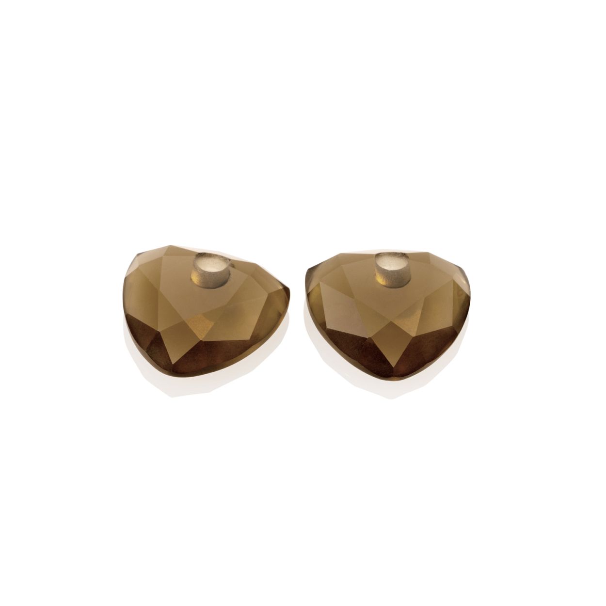 Oorbel Edelstenen - Smoky Quartz Trillion Cut
