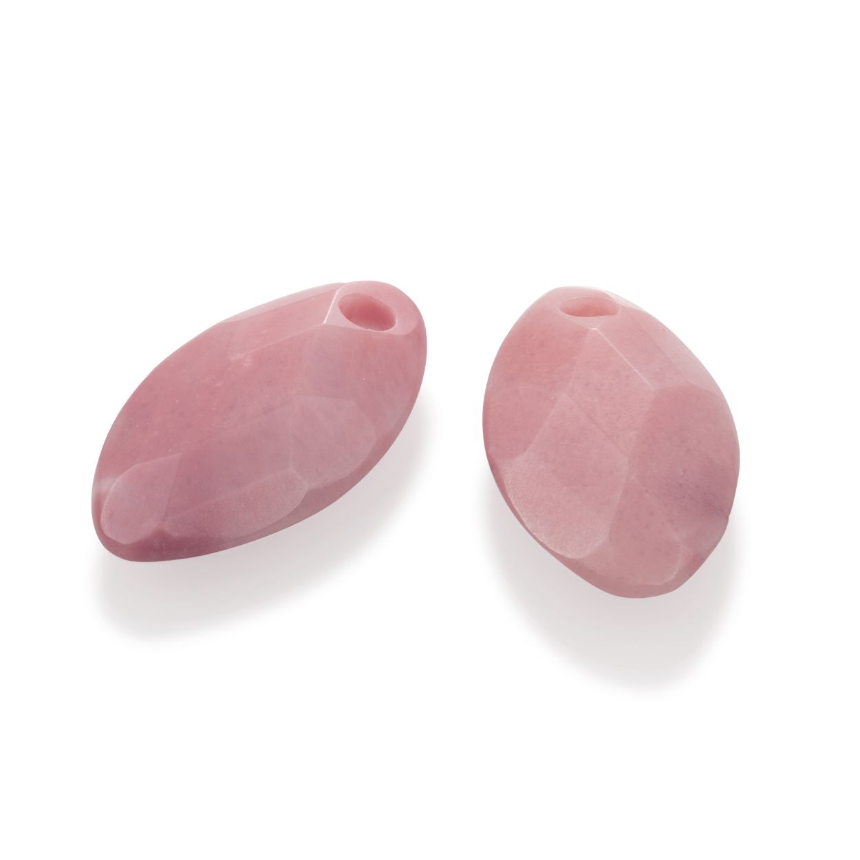 Oorsteentjes - Facet Blad Roze Rodoniet - small