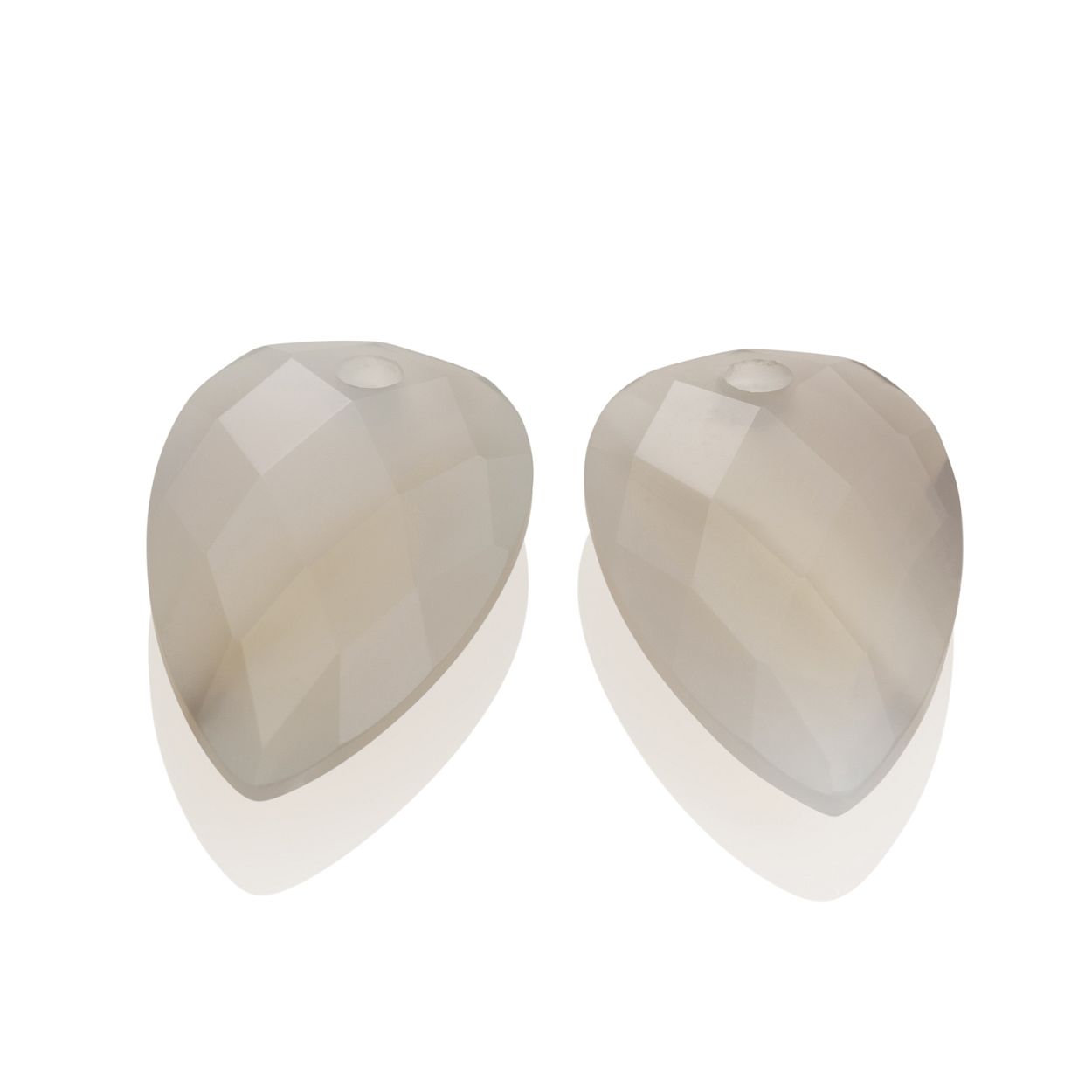 Oorbel Edelstenen - Blossom - Facet Grey Agate