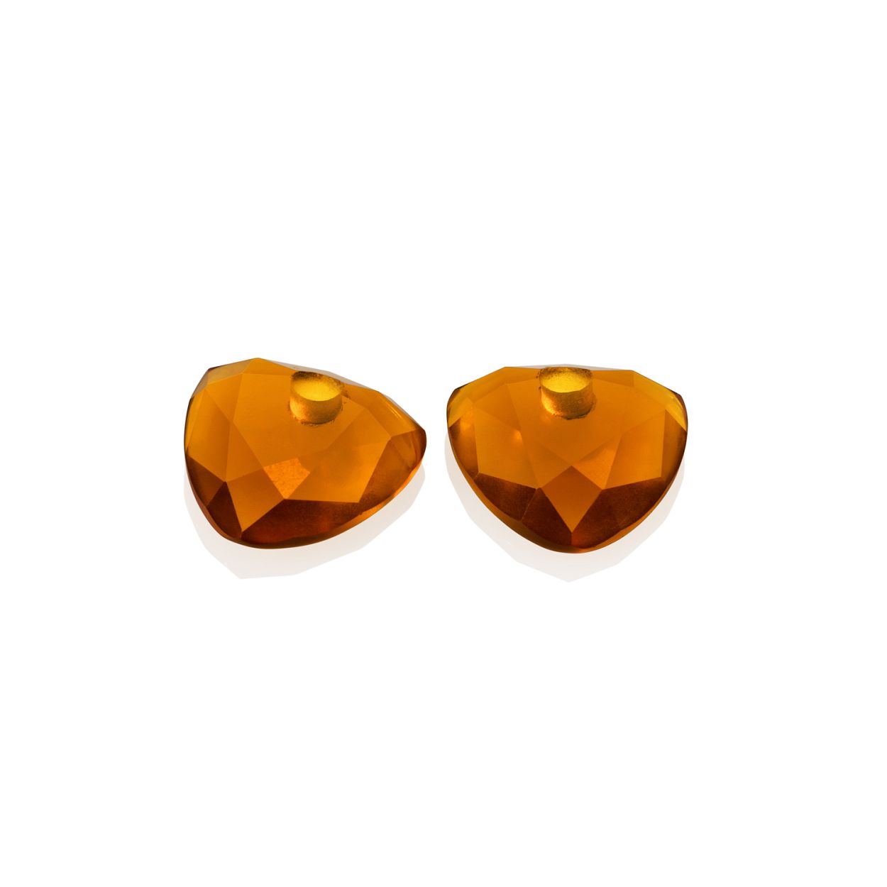 Oorbel Edelstenen - Citrine Quartz Trillion Cut