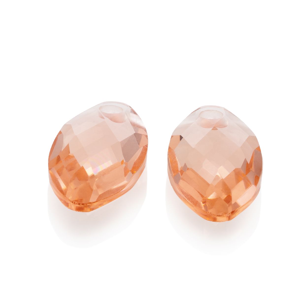 Oorsteentjes - Facet Leaf Champagne Quartz Earleaf - small