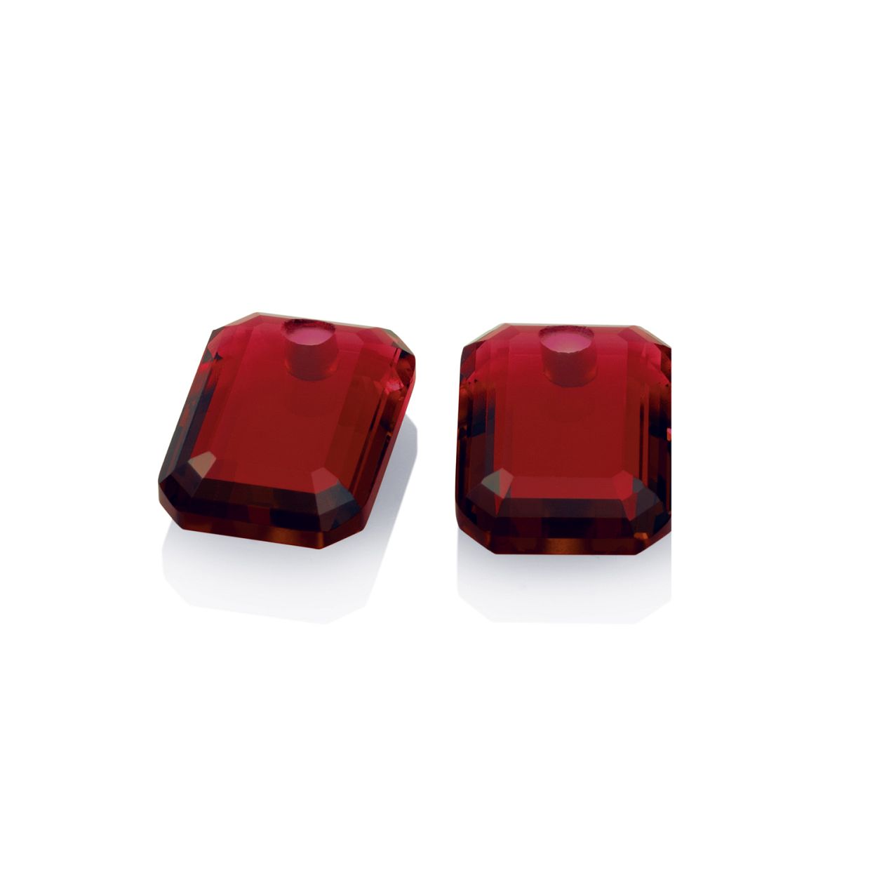 Oorbel Edelstenen - Ruby Quartz Emerald Cut