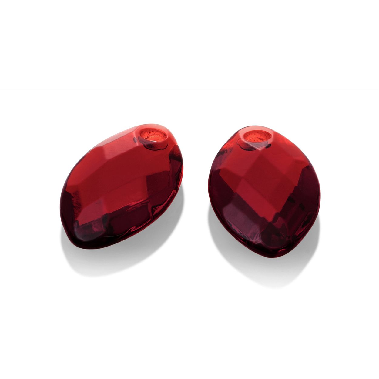 Oorbel Edelstenen - Facet Leaf Ruby Quartz Earleaf - small