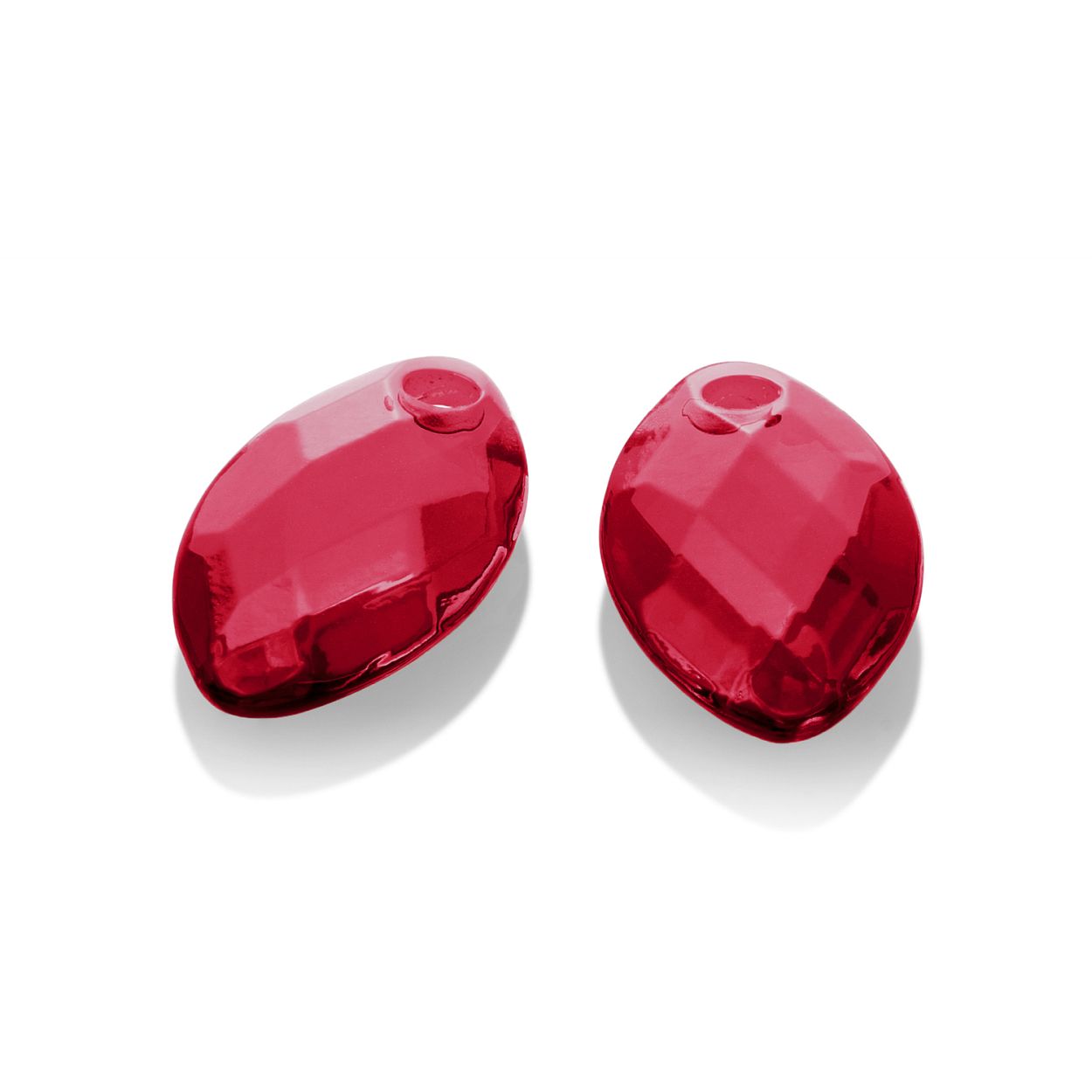 Oorbel Edelstenen - Facet Leaf Fuchsia Quartz Earleaf - small
