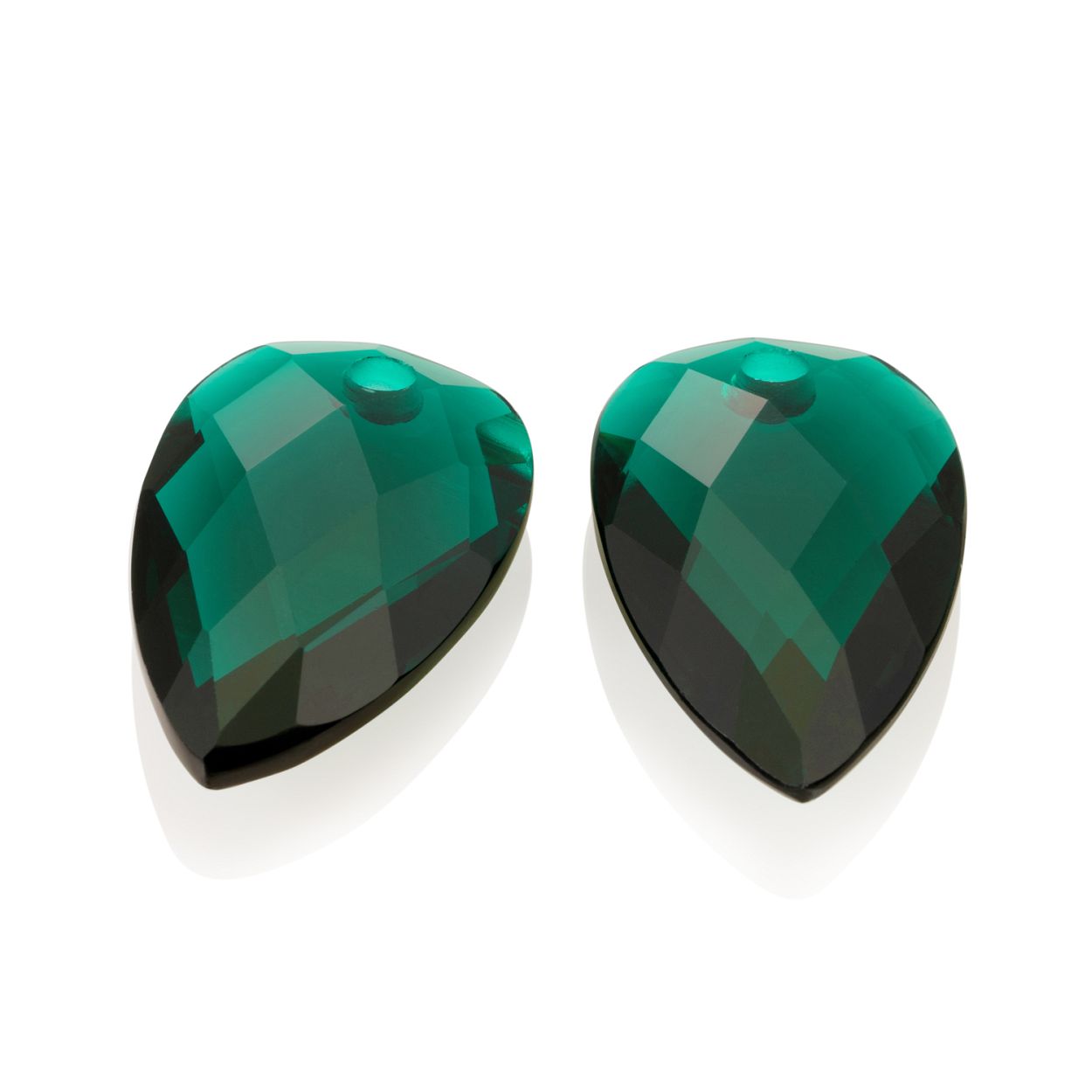 Oorbel Edelstenen - Blossom - Facet Petrol Green Quartz