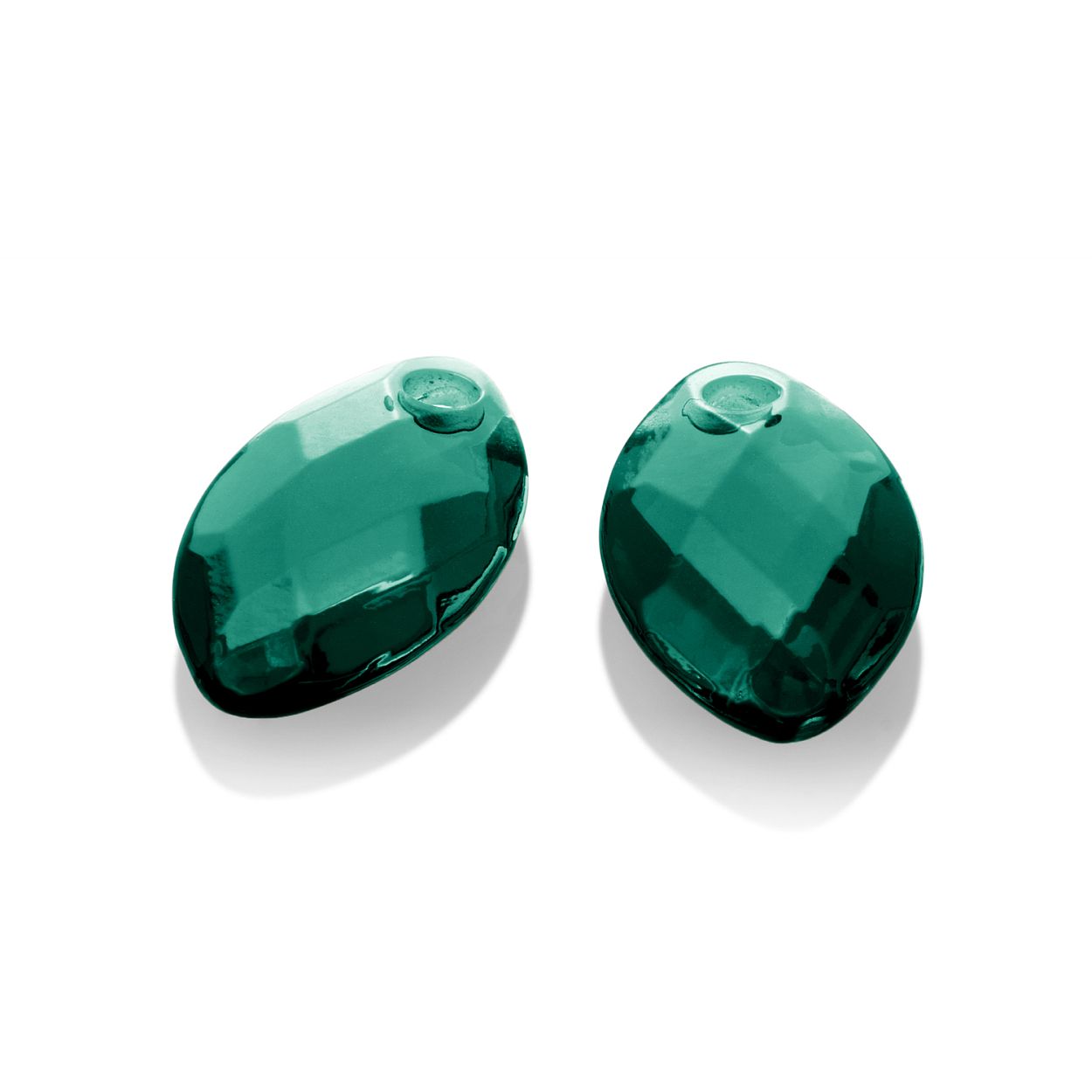 Oorbel Edelstenen - Facet Leaf Petrol Green Quartz Earleaf - small