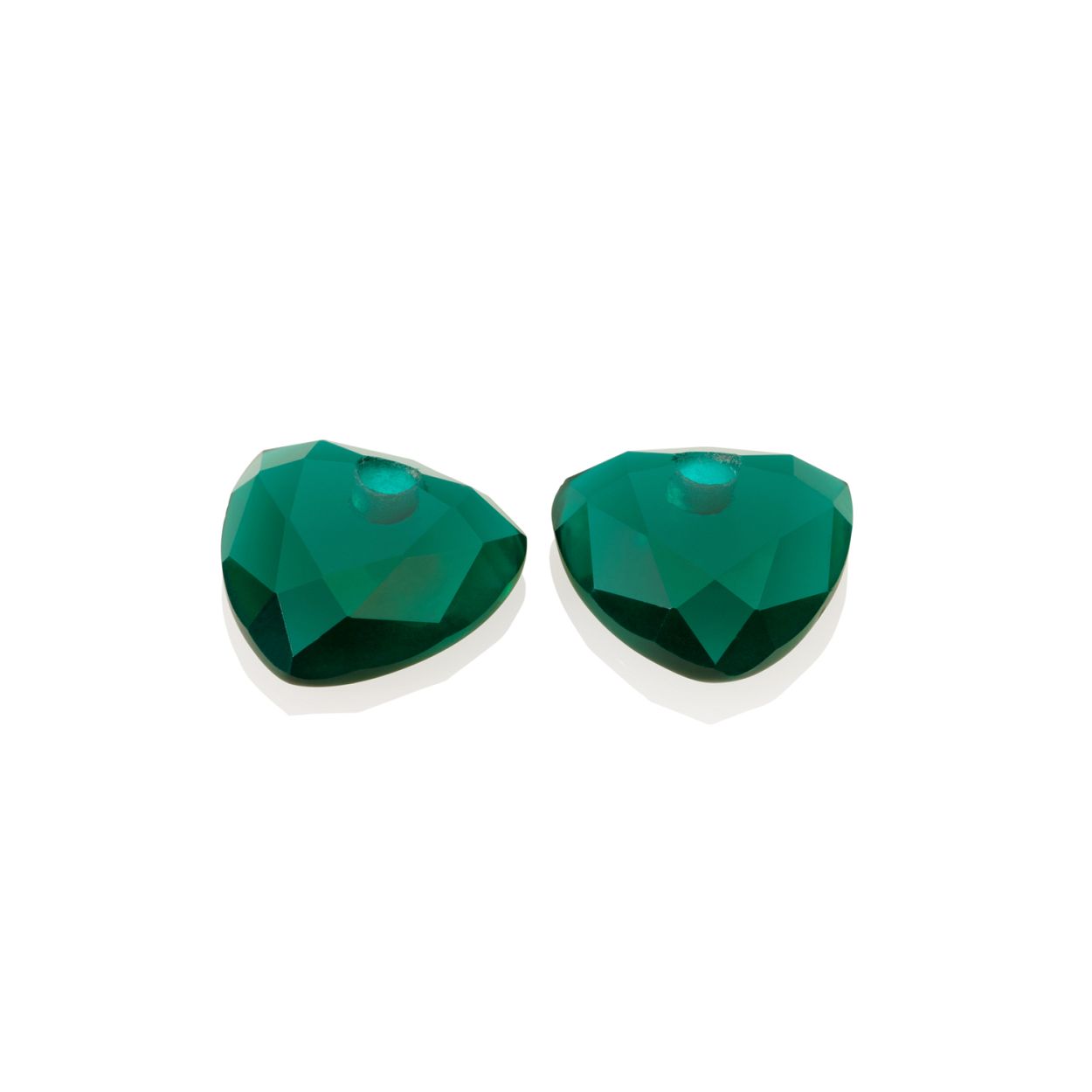 Oorbel Edelstenen - Petrol Green Quartz Trillion Cut
