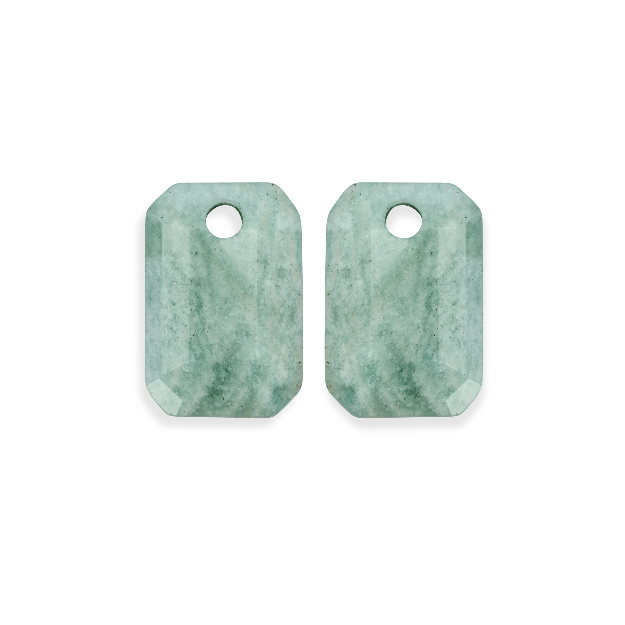 Earstones Emerald Cut Rich Green