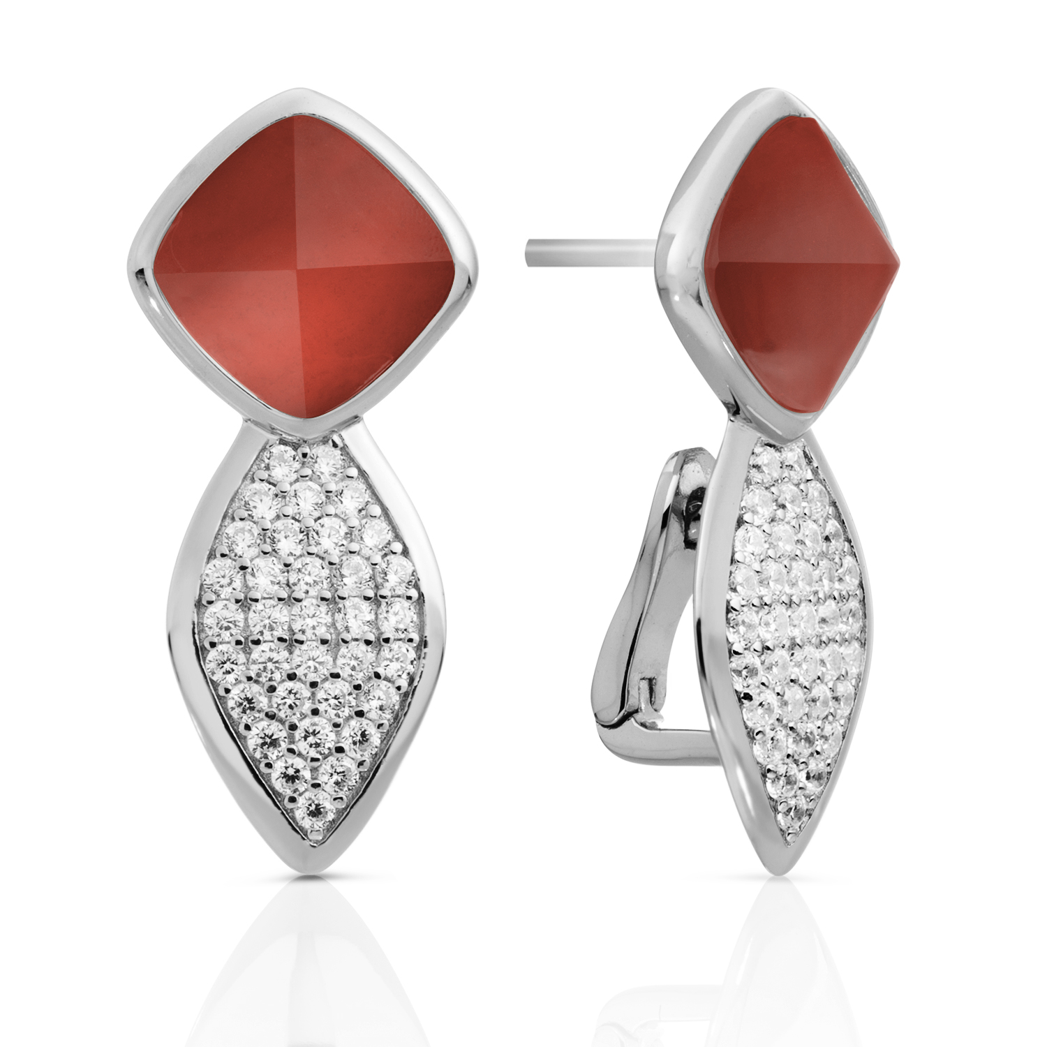 Sparkling Jewels. Edge Crystal Silver. Double Pin