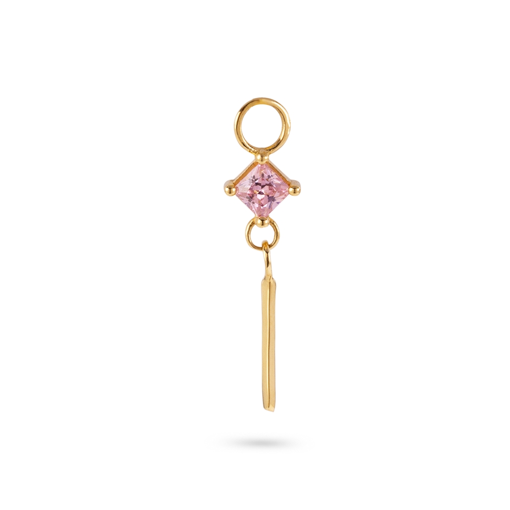 14 karaats geelgouden oorbedels met roze zirkonia,
hang ze aan je oorringen en mix and match voor een speelse look!