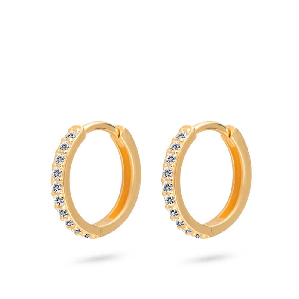 Gouden Oorringen merk Swing Jewels  met witte Zirkonia,.