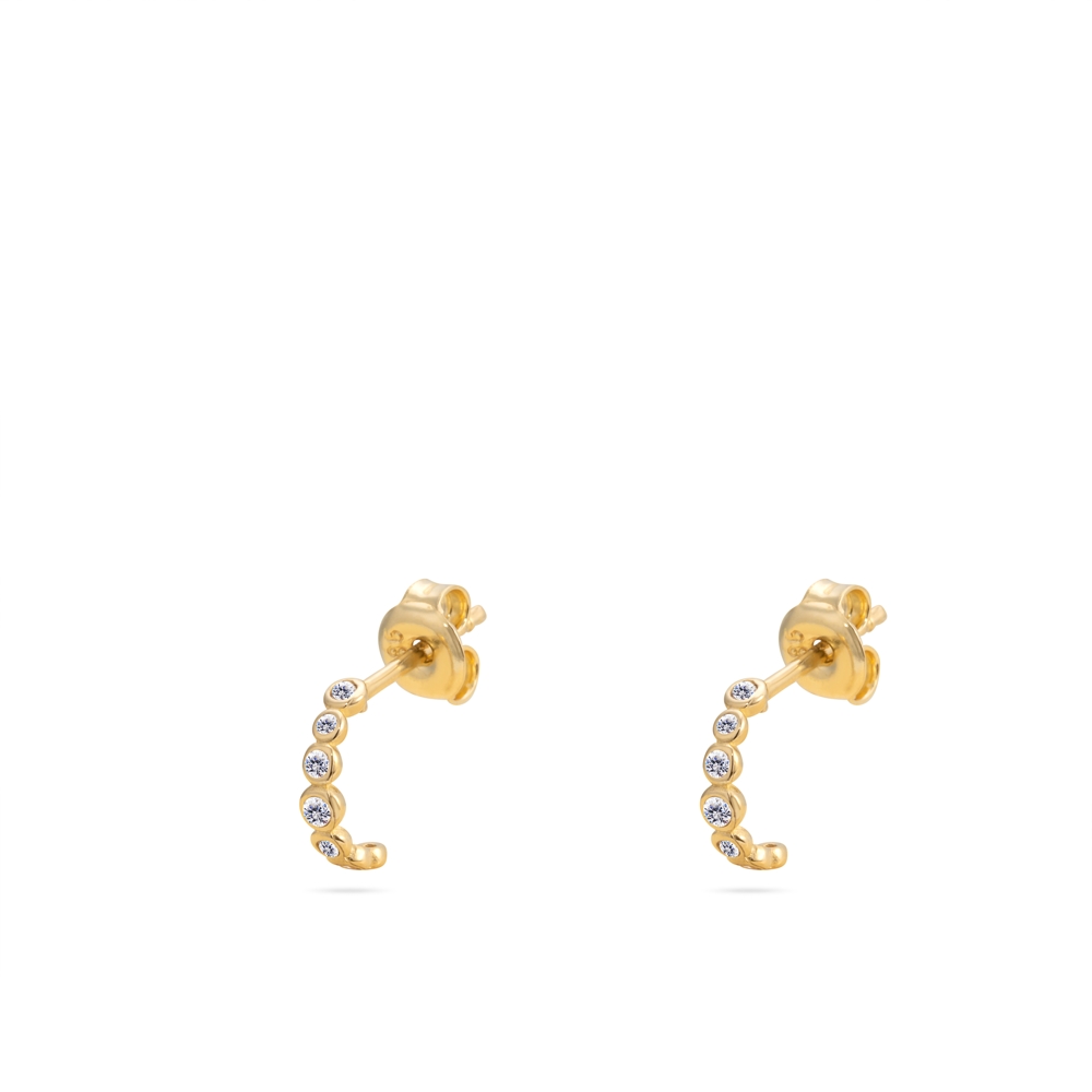 Swing Jewels gouden oorstekers met zirkonia steentjes. 