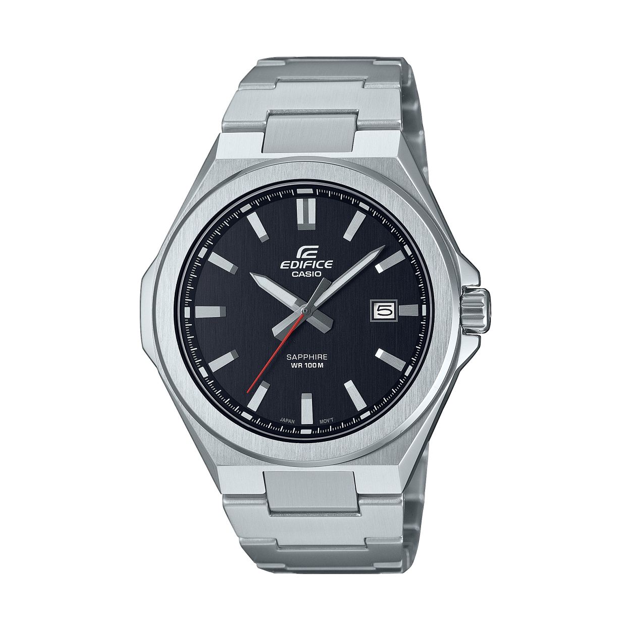 Dit is een horloge van het merk Casio uit de collectie EDIFICE Classic.

De specificaties van dit horloge zijn: 
Kasthoogte: 47.5 mm
Kastbreedte: 45 mm
Kastdikte: 8.7 mm
Bandbreedte: 25.8 mm
Bandlengte: 150-205 mm
Gewicht: 133 gram

Dit horloge heeft de volgende functies/eigenschappen: 
Neo-display
Datumweergave
Saffierglas
Massieve roestvrijstalen kast
Verschroefde horlogekastbodem
Massief edelstalen armband
Veiligheidssluiting
3 jaar - 1 batterij
Classificatie waterbestendigheid (10 bar)