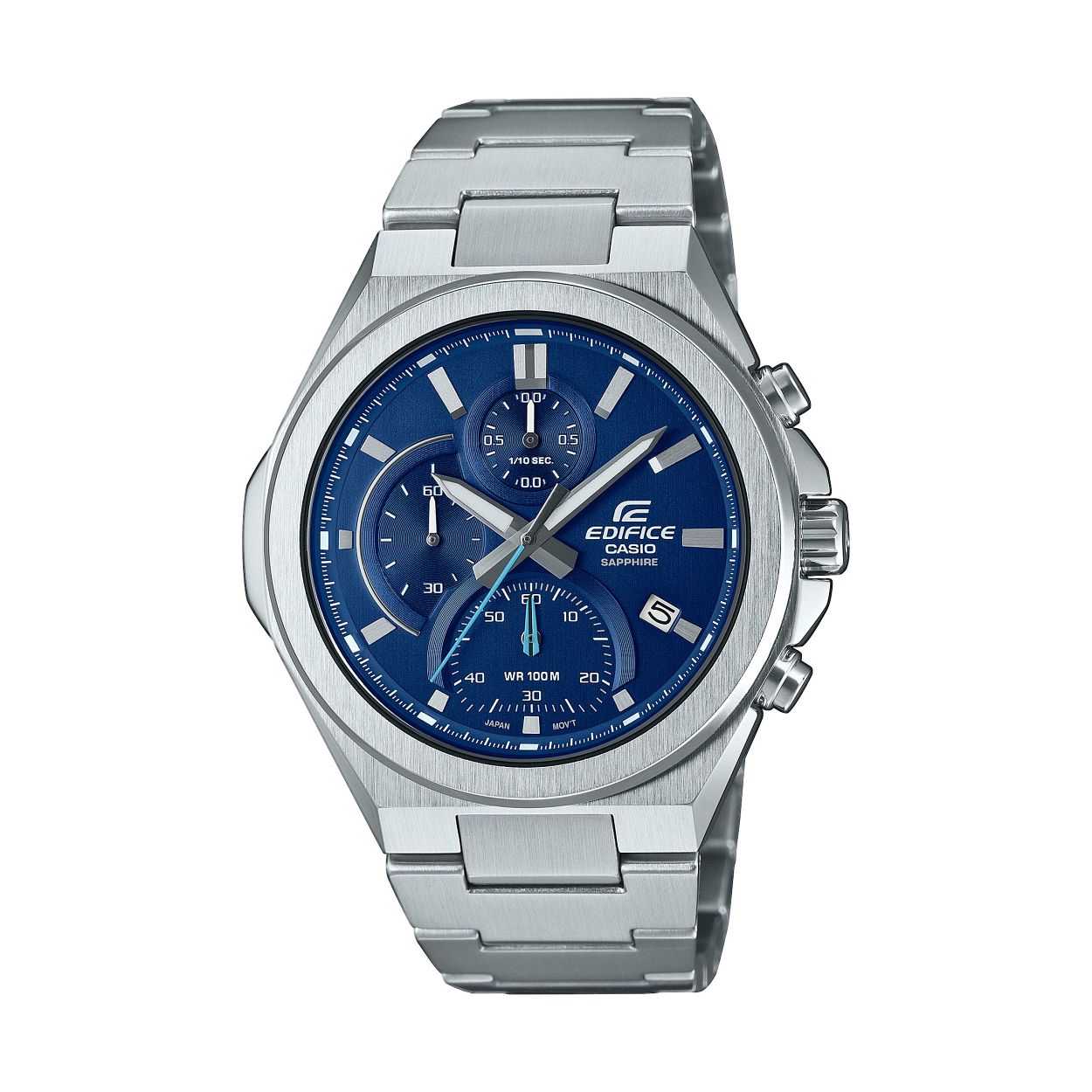 Dit is een horloge van het merk Casio uit de collectie EDIFICE Classic.

De specificaties van dit horloge zijn: 
Kasthoogte: 47.5 mm
Kastbreedte: 45 mm
Kastdikte: 10.5 mm
Bandbreedte: 25.8 mm
Bandlengte: 150-205 mm
Gewicht: 140 gram

Dit horloge heeft de volgende functies/eigenschappen: 
Neo-display
Datumweergave
Stopwatchfunctie - 1/10 sec. - 1 uur
Saffierglas
Massieve roestvrijstalen kast
Verschroefde horlogekastbodem
Massief edelstalen armband
Veiligheidssluiting
3 jaar - 1 batterij
Classificatie waterbestendigheid (10 bar)
