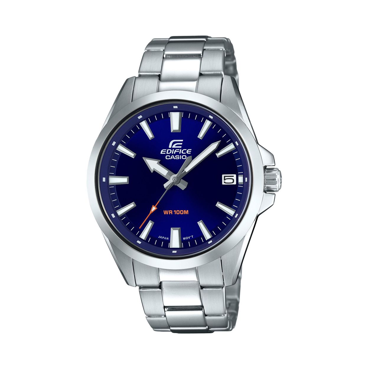 Dit Casio Edifice horloge heeft referentienummer: EFV-100D-2AVUEF

Een model met 3-wijzers, kalender en lang, boogvormig aanzetstuk. Met een gemakkelijk afleesbare, pijlvormige uurwijzer.