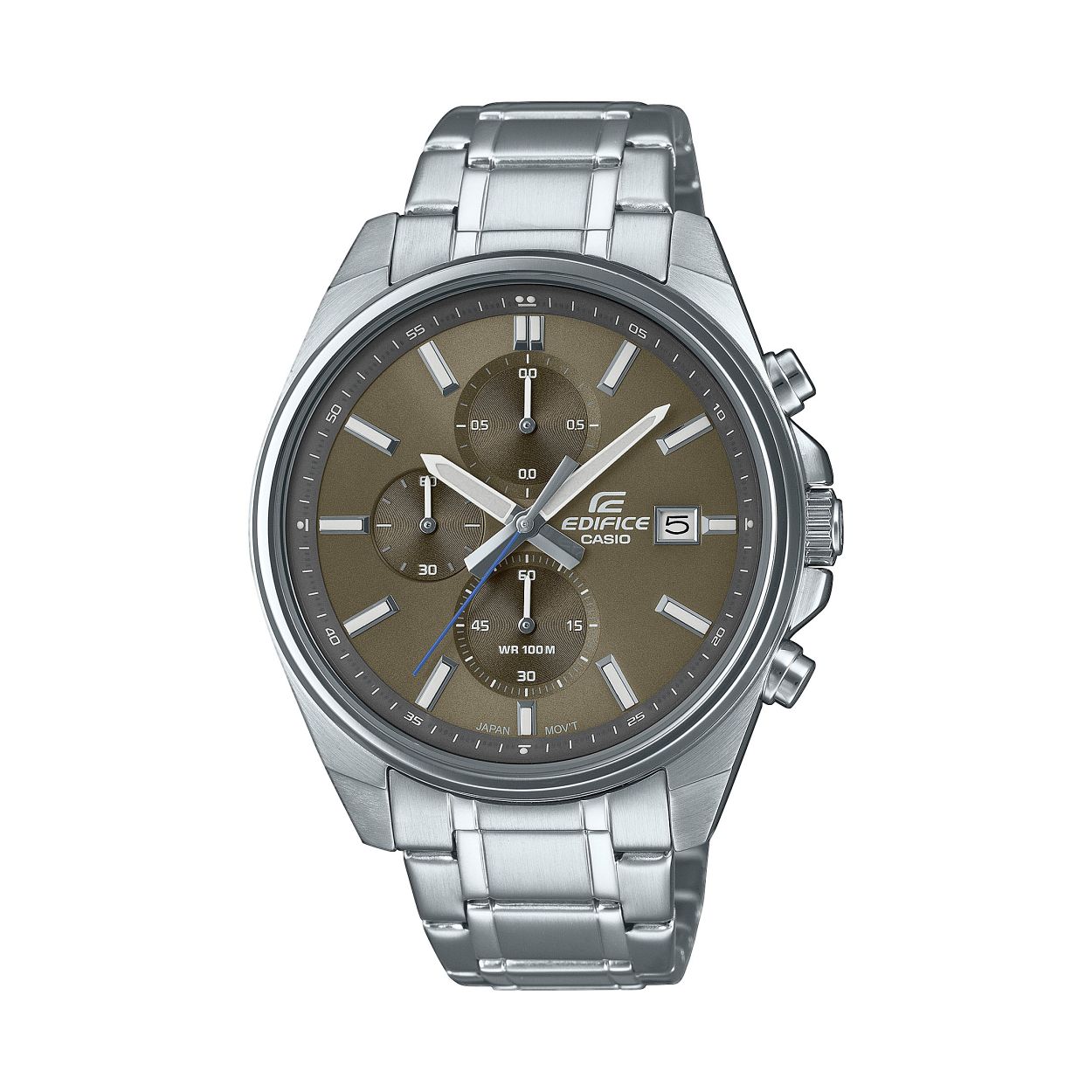Sla de juiste toon aan met deze middelgrote klassieke EDIFICE-chronograaf met een opvallende combinatie van details en design. Een gestroomlijnd en sportief ontwerp met een grotere wijzerplaat en dunnere rand, geïnspireerd door de coole stijl van rijden in de stad.