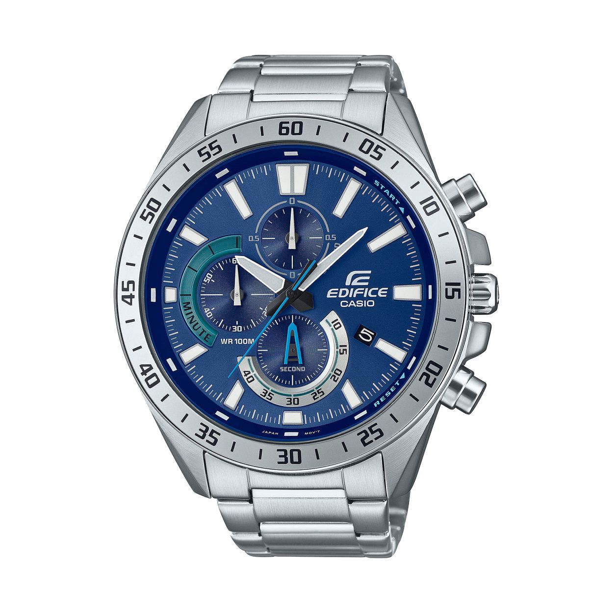 Dit is een horloge van het merk Casio uit de Edifice collectie.

Ga voor groots met de klassieke EDIFICE-chronograaf in een opvallende combinatie van fijne details en oversized design. Deze horloges zijn geïnspireerd op motorsport en hebben dynamische kleurencombinaties en opvallende wijzerplaten voor een stijl die snelheid en intelligentie uitstraalt.