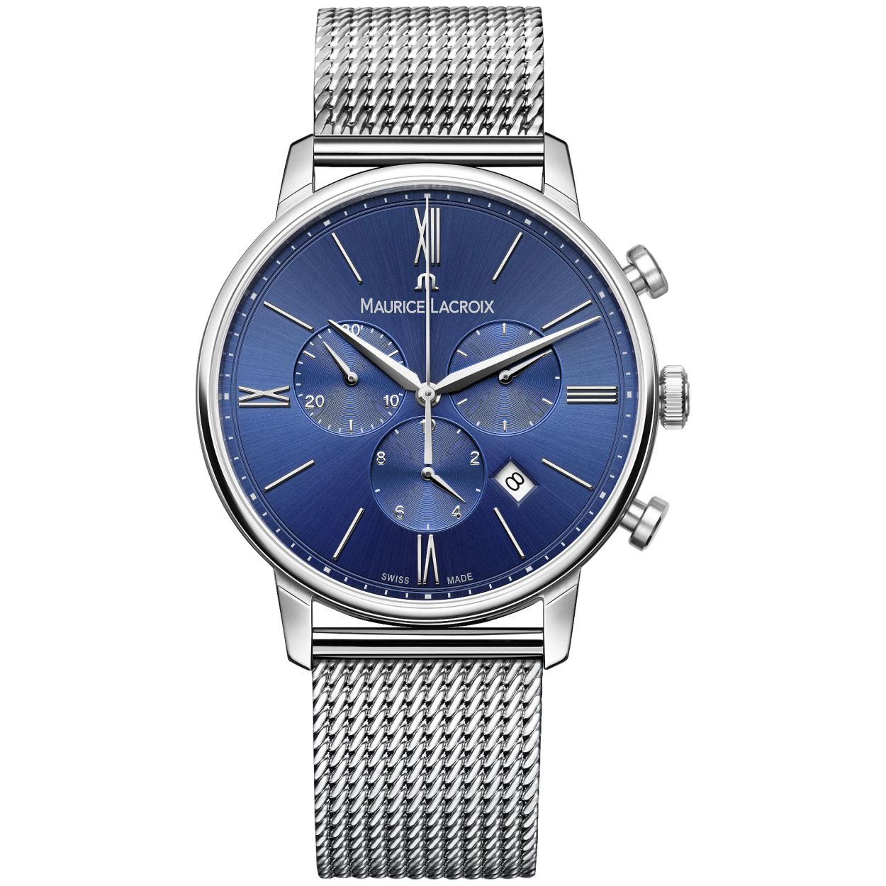 t: heren
Model: EL1098-SS002-410-1

Voordelen
- milanese band met verfijnde schakels
- band edelstaal zilver
- chronograaf/stopwatch
- mili seconde wijzer (onderdeel chronograaf)
- wijzerplaat blauw met zilvere streepjes
- glas is zeer krasvast
- naadloze aansluiting door vrij verstelbare sluiting
- quartz
- maat kast 40mm (breedte) 8mm (dikte)



