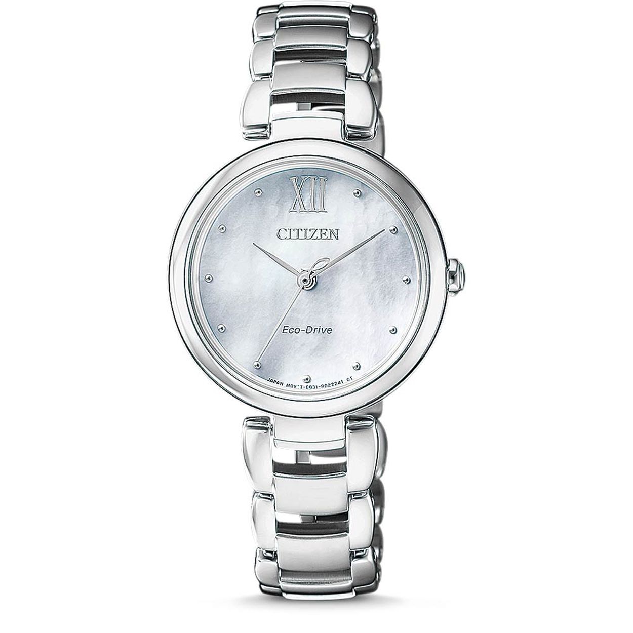 Algemeen
Geslacht: dames
Model: EM0530-81D

Voordelen
- zonne-energie
- band edelstaal zilver
- wijzerplaat parelmoer met zilvere puntjes
- glas is zeer krasvast
- spat waterdicht: handenwassen, regen
- maat kast 28,7mm (breedte) 7,5mm (dikte)