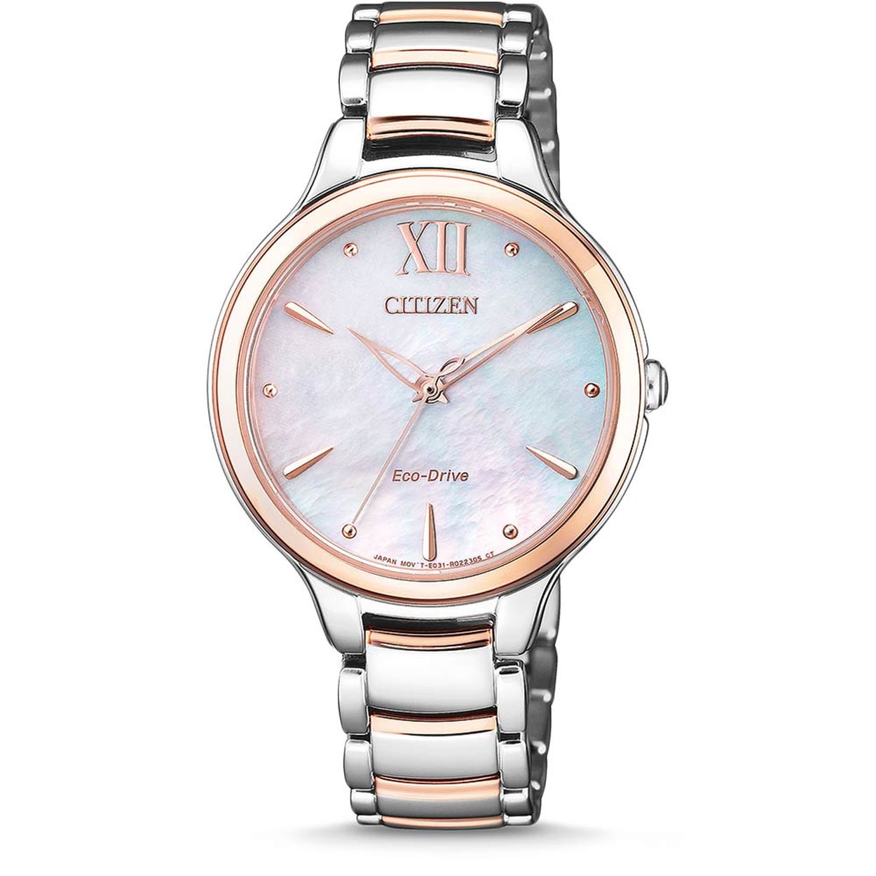 Algemeen
Geslacht: dames
Model: EM0556-87D

Voordelen
- zonne-energie
- band edelstaal zilver/rose goud (bicolor)
- wijzerplaat parelmoer gekleurd met rose gouden puntjes
- glas is zeer krasvast
- spat waterdicht: handenwassen, regen
- maat kast 32mm (breedte) 9mm (dikte)






