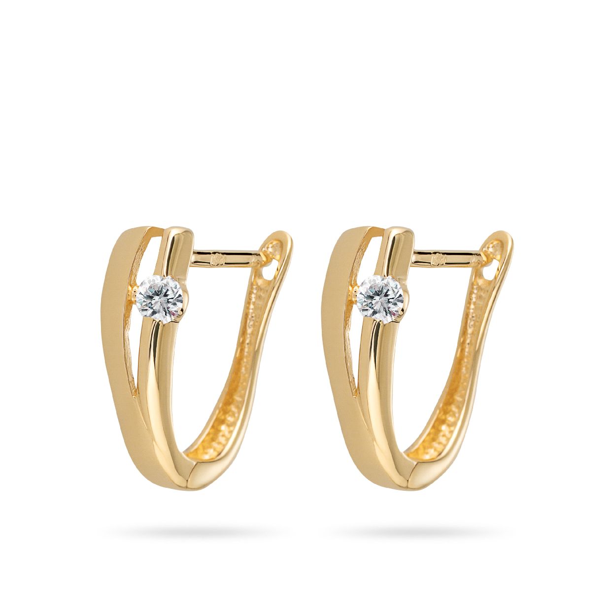 Dit zijn creolen van het merk Swing Jewels. De kleur van het sieraad is geelgoud. Dit sieraad bevat de edelsteen: zirconia. De kleur van deze edelsteen is: wit.