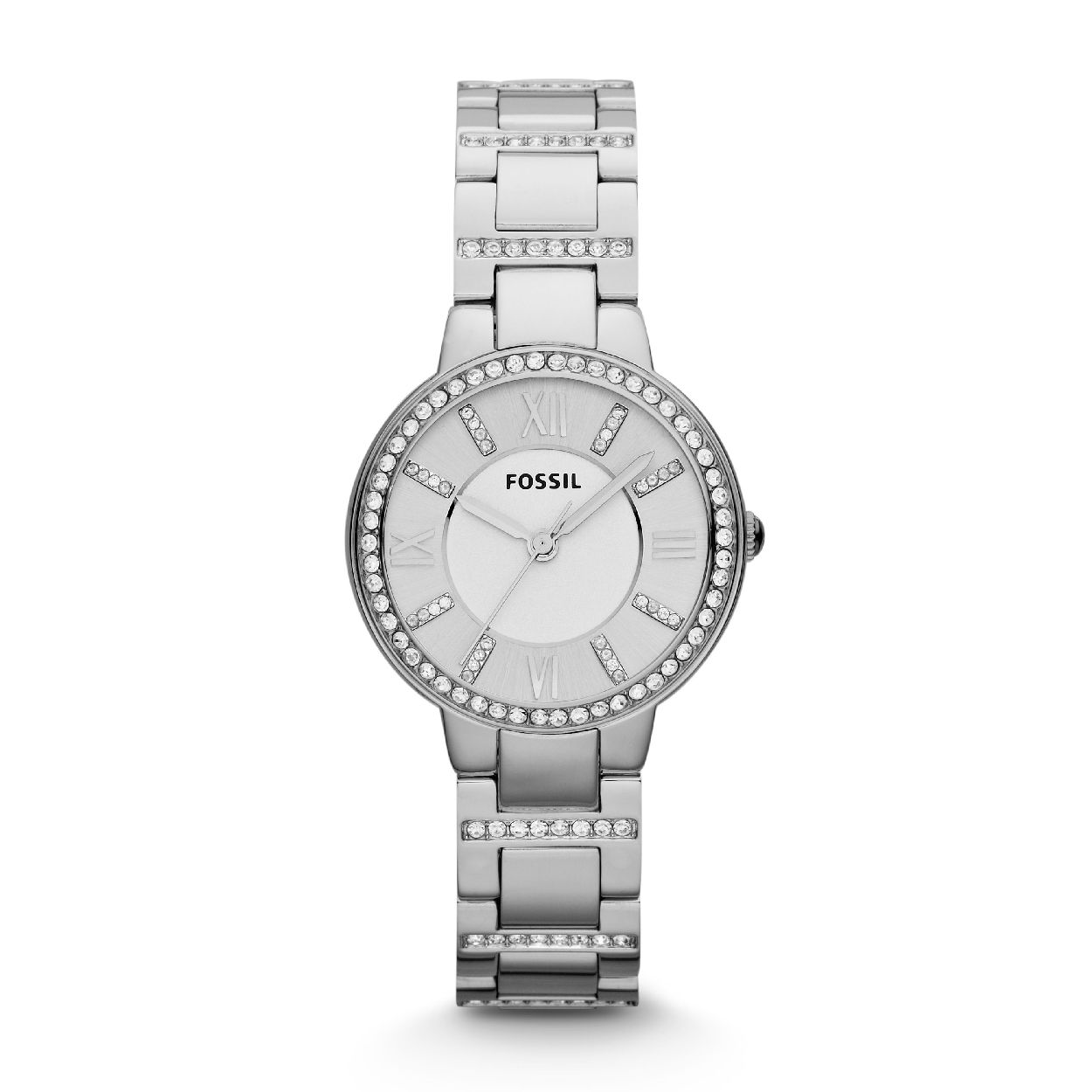 Dit dameshorloge is van het merk Fossil. Het is een  horloge met een band gemaakt van edelstaal. De diameter van de kast is 30 mm.
De verdere specificaties van het horloge zijn als volgt:
Bandbreedte (mm): 14
Kastmateriaal: edelstaal
Techniek: quartz