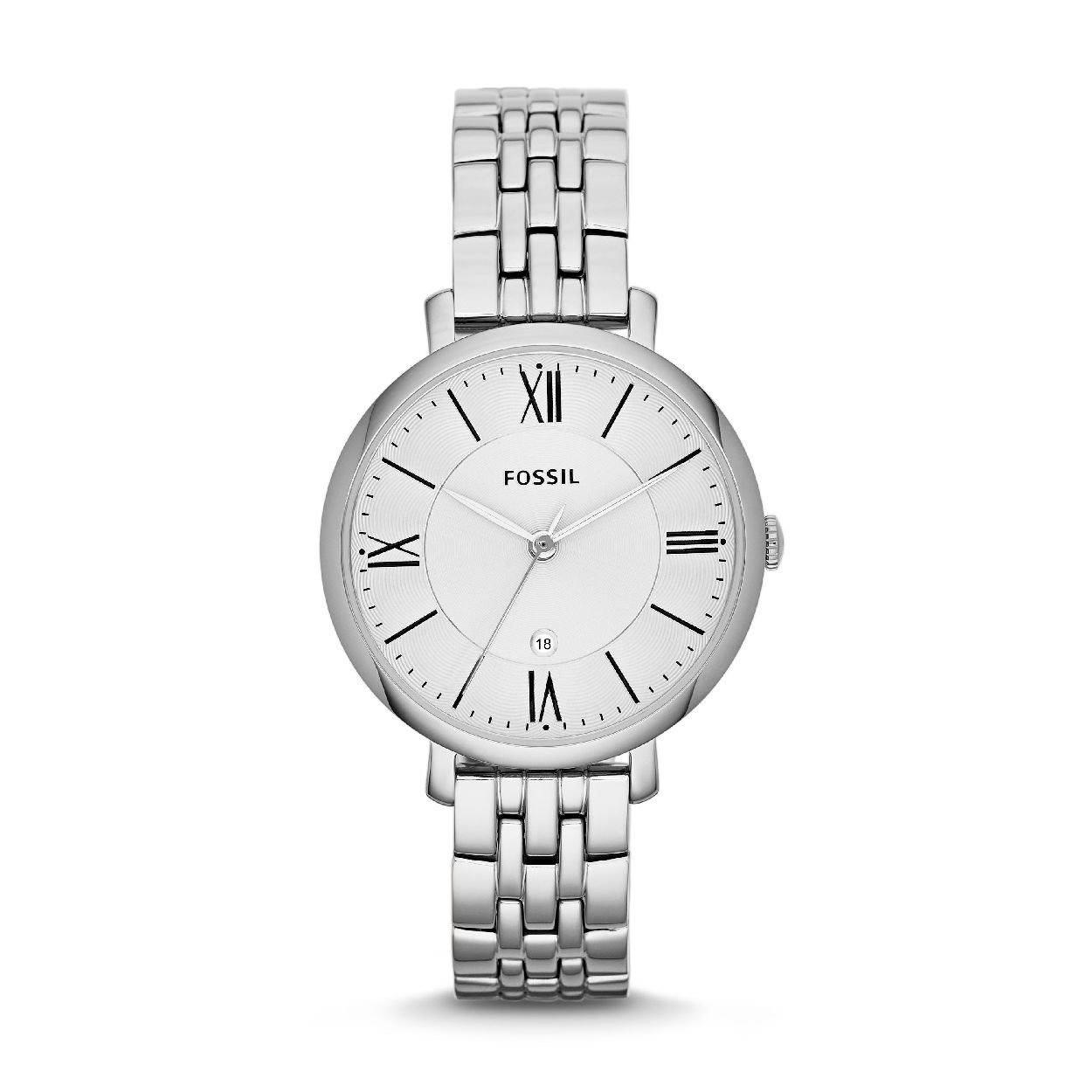 Dit dameshorloge is van het merk Fossil. Het is een  horloge met een band gemaakt van edelstaal. De diameter van de kast is 36 mm.
De verdere specificaties van het horloge zijn als volgt:
Bandbreedte (mm): 14
Kastmateriaal: edelstaal
Techniek: quartz