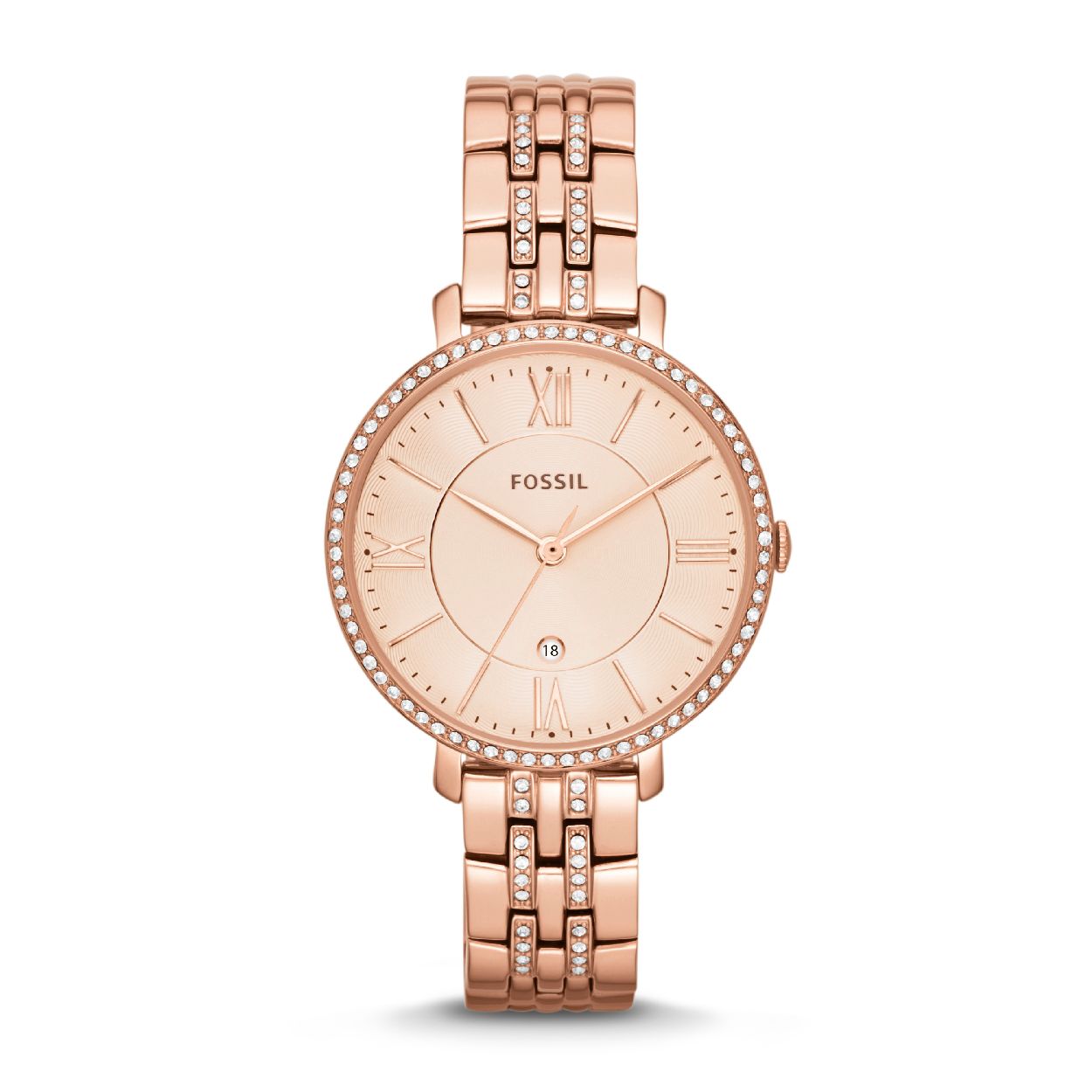 Dit dameshorloge is van het merk Fossil. Het is een  horloge met een band gemaakt van edelstaal. De diameter van de kast is 36 mm.
De verdere specificaties van het horloge zijn als volgt:
Bandbreedte (mm): 14
Kastmateriaal: edelstaal
Techniek: quartz