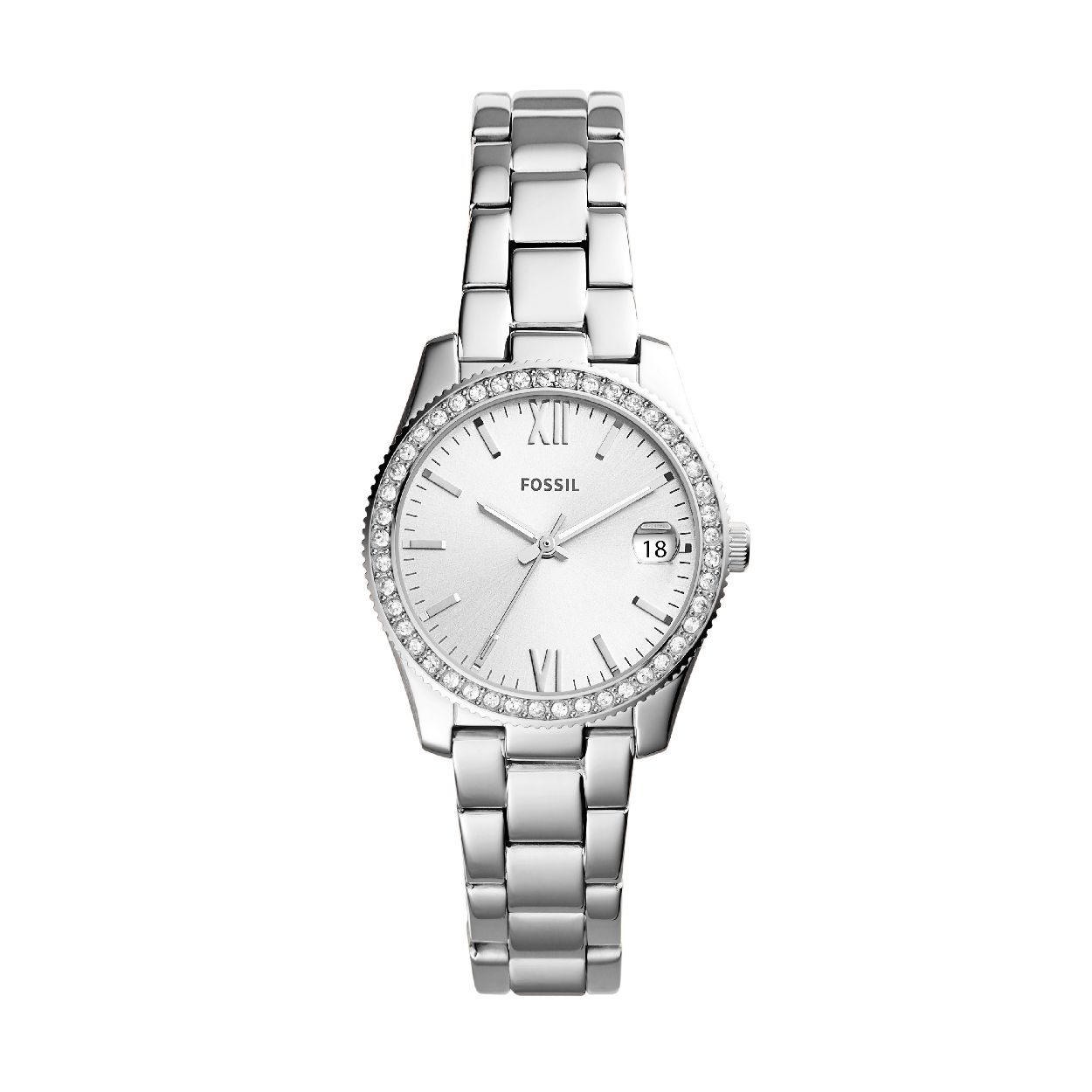 Dit dameshorloge is van het merk Fossil. Het is een  horloge met een band gemaakt van edelstaal. De diameter van de kast is 32 mm.
De verdere specificaties van het horloge zijn als volgt:
Bandbreedte (mm): 16
Kastmateriaal: edelstaal
Techniek: quartz