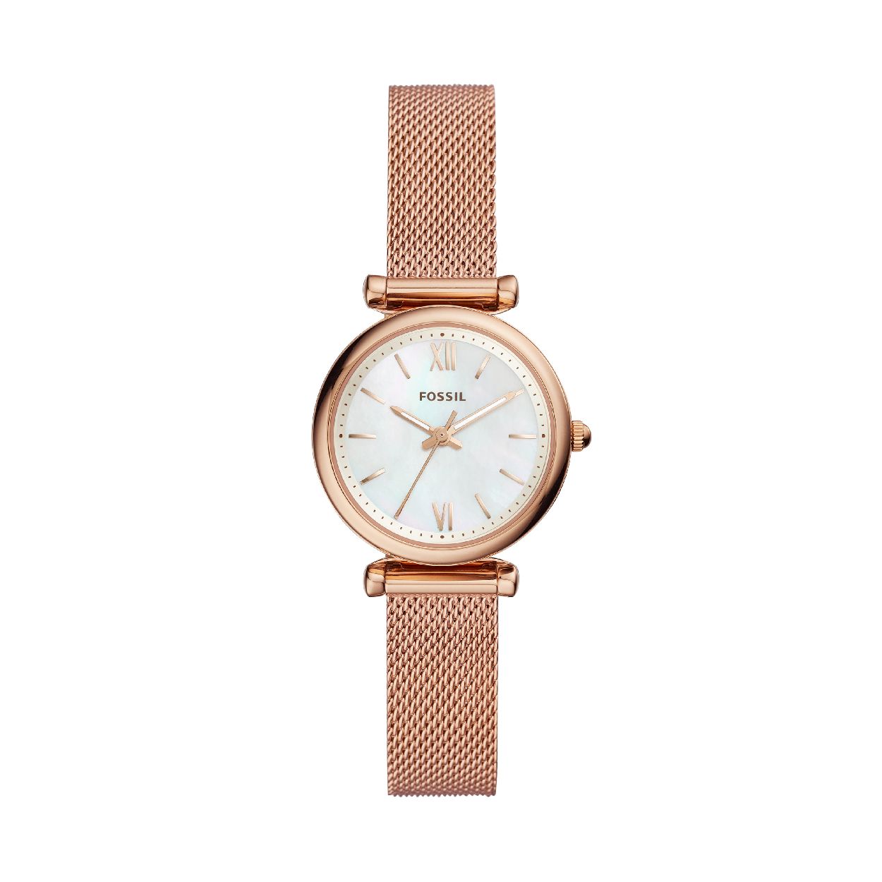 Dit dameshorloge is van het merk Fossil. Het is een  horloge met een band gemaakt van edelstaal. De diameter van de kast is 28 mm.
De verdere specificaties van het horloge zijn als volgt:
Bandbreedte (mm): 12
Kastmateriaal: edelstaal
Techniek: quartz