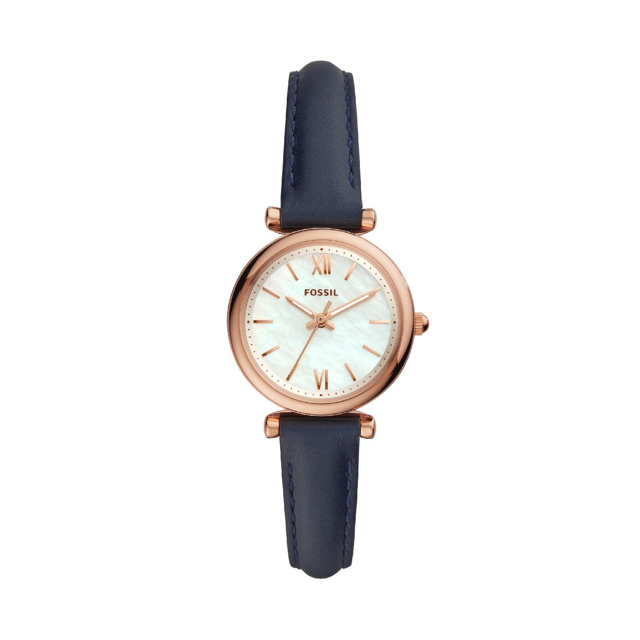Dit dameshorloge is van het merk Fossil. Het is een  horloge met een band gemaakt van leer. De diameter van de kast is 28 mm.
De verdere specificaties van het horloge zijn als volgt:
Bandbreedte (mm): 10
Kastmateriaal: edelstaal
Techniek: 
