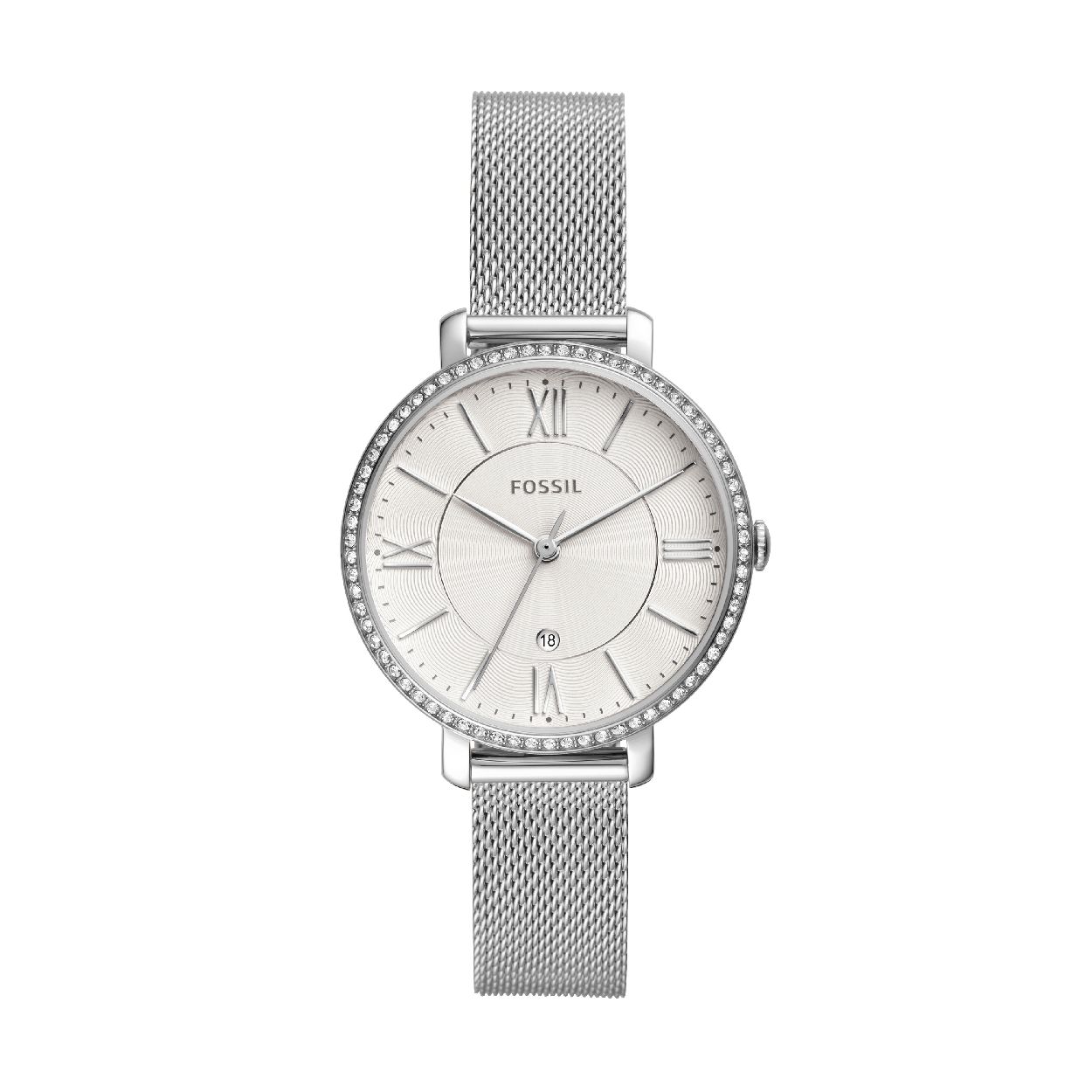 Dit dameshorloge is van het merk Fossil. Het is een  horloge met een band gemaakt van edelstaal. De diameter van de kast is 36 mm.
De verdere specificaties van het horloge zijn als volgt:
Bandbreedte (mm): 14
Kastmateriaal: edelstaal
Techniek: quartz