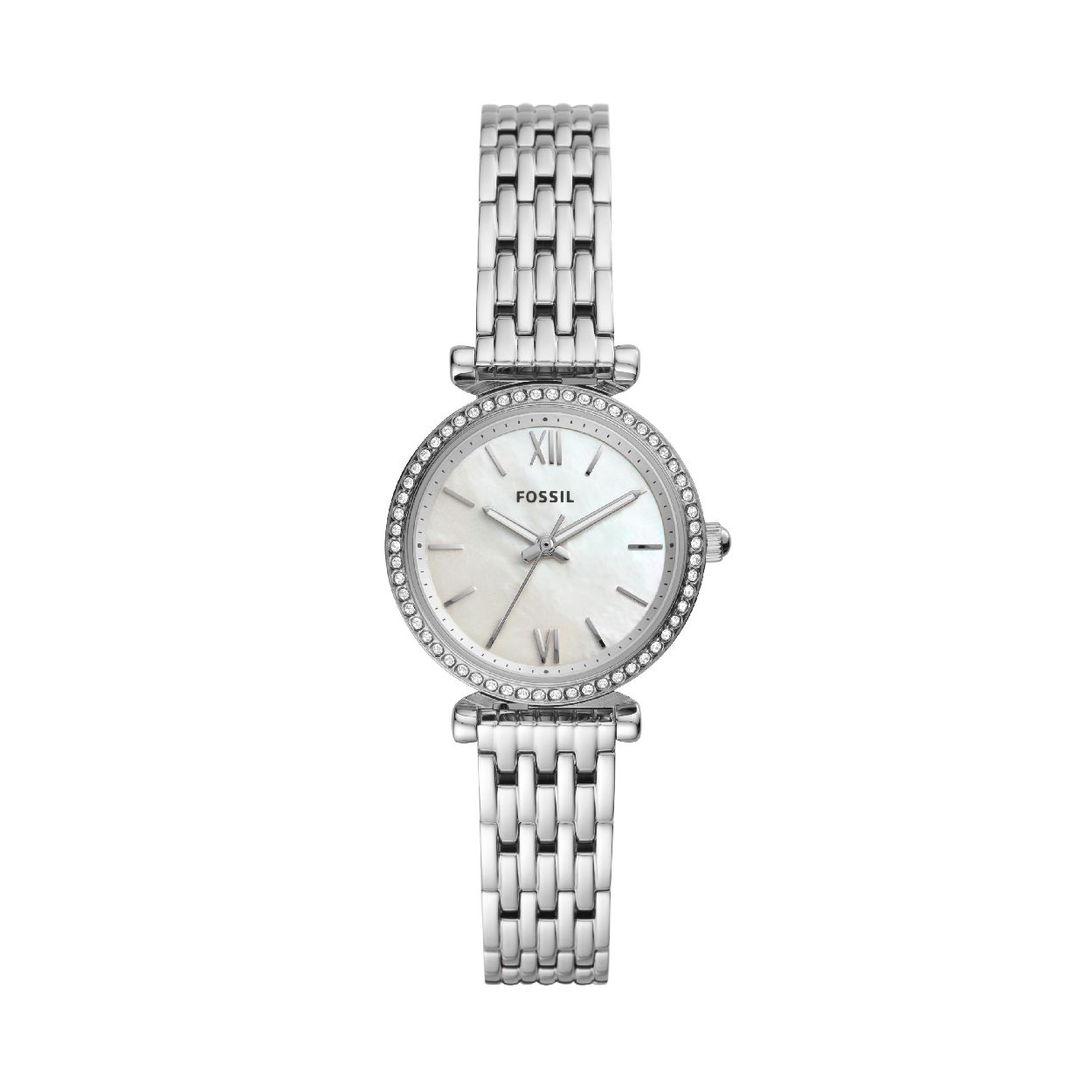 Dit dameshorloge is van het merk Fossil. Het is een  horloge met een band gemaakt van edelstaal. De diameter van de kast is 28 mm.
De verdere specificaties van het horloge zijn als volgt:
Bandbreedte (mm): 12
Kastmateriaal: edelstaal
Techniek: quartz