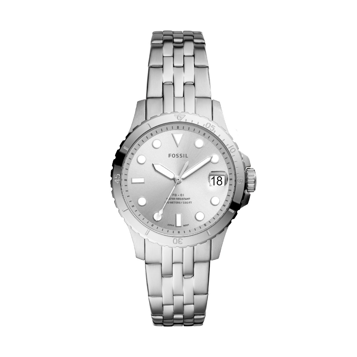 Dit dameshorloge is van het merk Fossil. Het is een  horloge met een band gemaakt van edelstaal. De diameter van de kast is 36 mm.
De verdere specificaties van het horloge zijn als volgt:
Bandbreedte (mm): 18
Kastmateriaal: edelstaal
Techniek: quartz