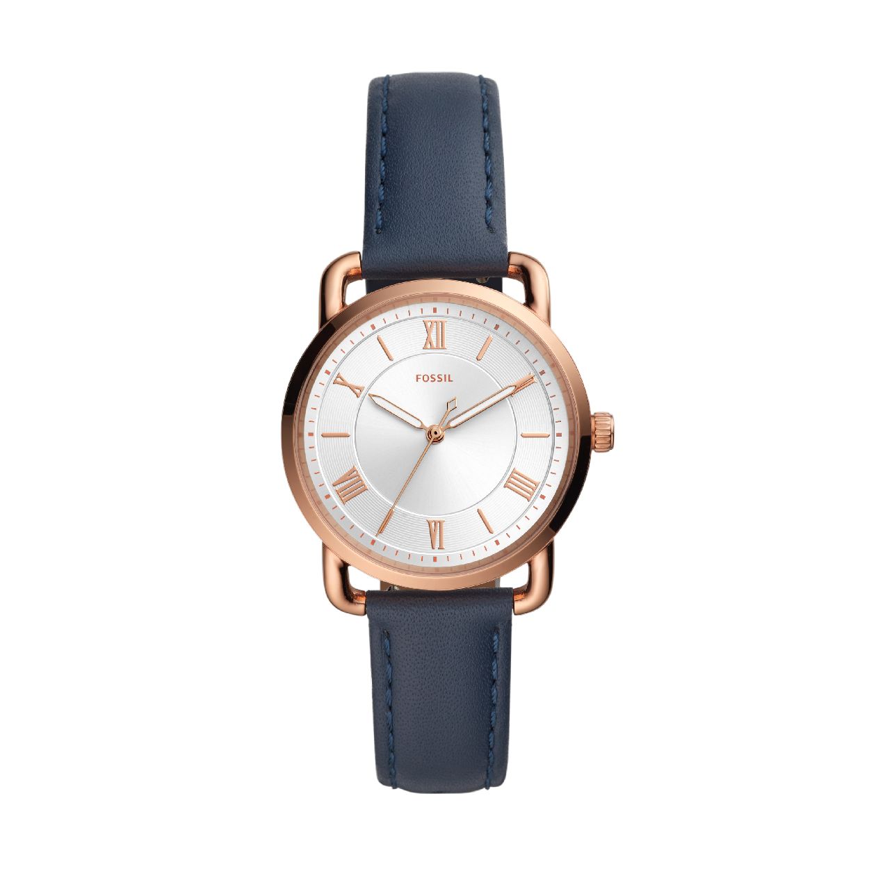 Dit dameshorloge is van het merk Fossil. Het is een  horloge met een band gemaakt van leer. De diameter van de kast is 34 mm.
De verdere specificaties van het horloge zijn als volgt:
Bandbreedte (mm): 16
Kastmateriaal: edelstaal
Techniek: quartz