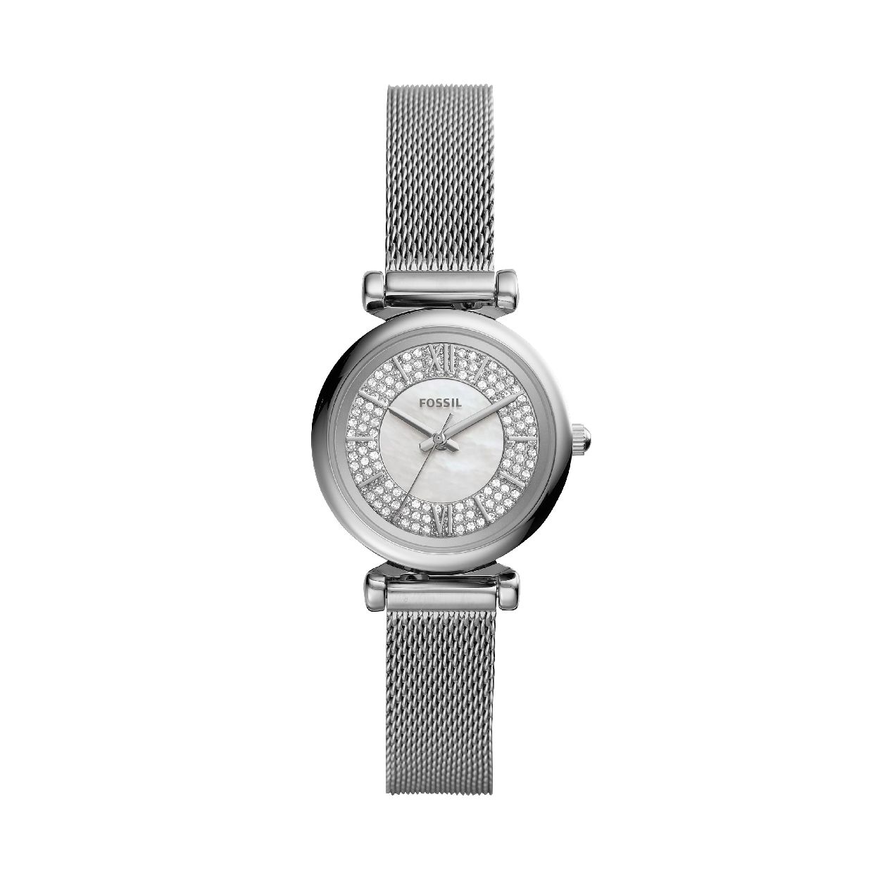 Dit dameshorloge is van het merk Fossil. Het is een  horloge met een band gemaakt van edelstaal. De diameter van de kast is 28 mm.
De verdere specificaties van het horloge zijn als volgt:
Bandbreedte (mm): 12
Kastmateriaal: edelstaal
Techniek: quartz