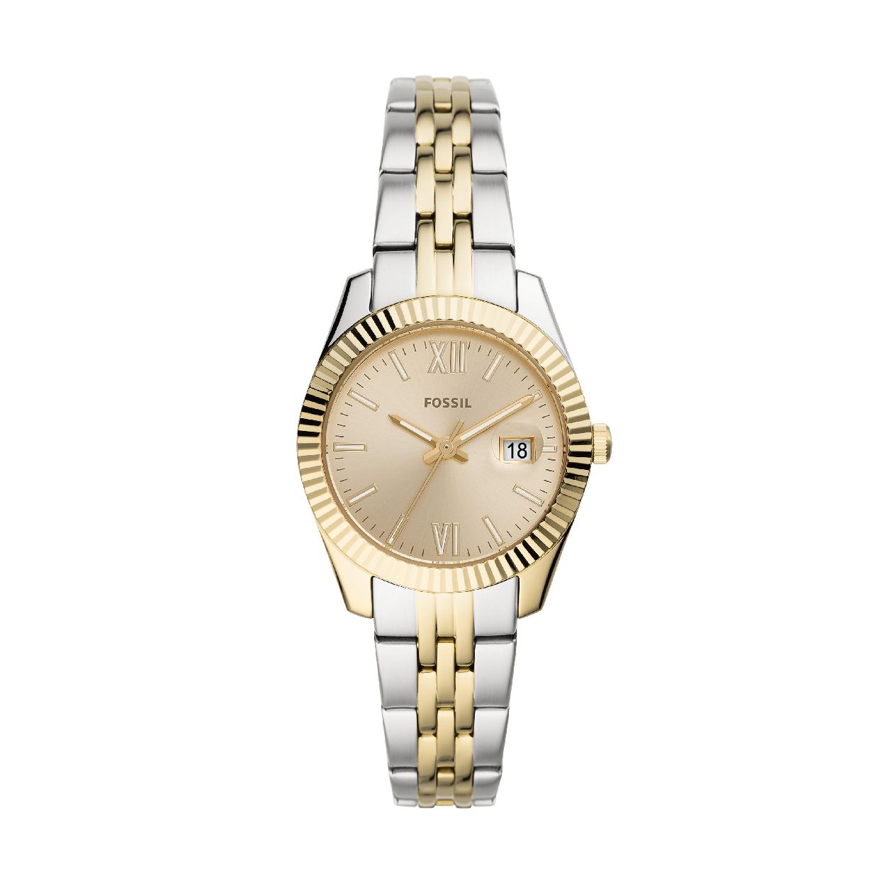 Dit dameshorloge is van het merk Fossil. Het is een  horloge met een band gemaakt van edelstaal. De diameter van de kast is 32 mm.
De verdere specificaties van het horloge zijn als volgt:
Bandbreedte (mm): 16
Kastmateriaal: edelstaal
Techniek: quartz