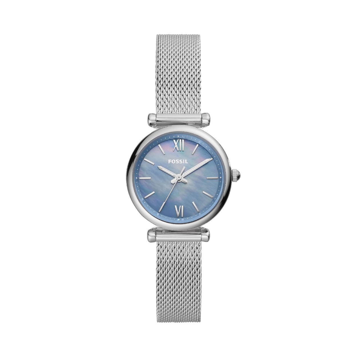 Dit dameshorloge is van het merk Fossil. Het is een  horloge met een band gemaakt van edelstaal. De diameter van de kast is 28 mm.
De verdere specificaties van het horloge zijn als volgt:
Bandbreedte (mm): 12
Kastmateriaal: edelstaal
Techniek: quartz