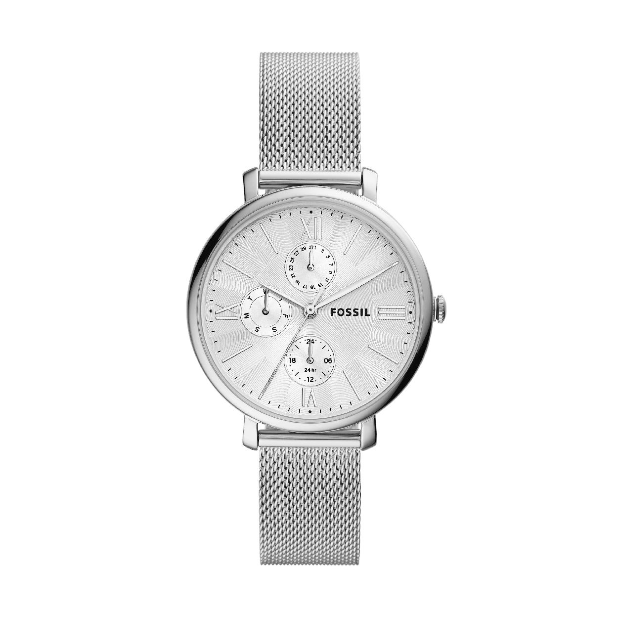Dit dameshorloge is van het merk Fossil. Het is een multi horloge met een band gemaakt van edelstaal. De diameter van de kast is 38 mm.
De verdere specificaties van het horloge zijn als volgt:
Bandbreedte (mm): 16
Kastmateriaal: edelstaal
Techniek: quartz