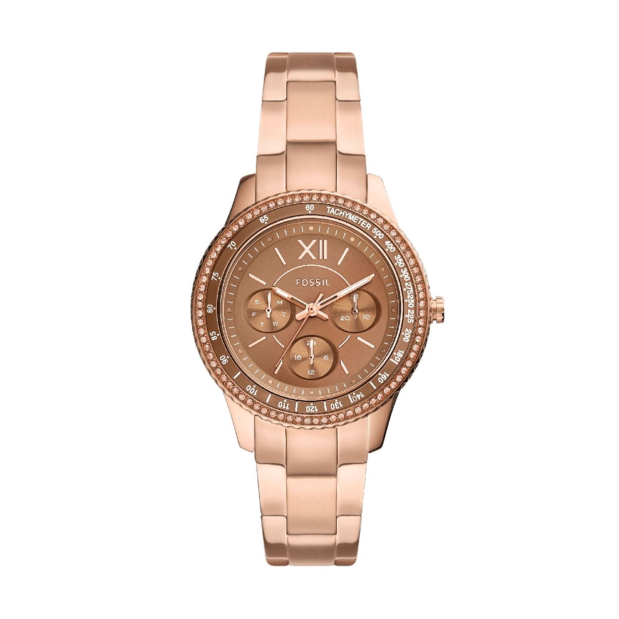 Dit dameshorloge is van het merk Fossil. Het is een multi horloge met een band gemaakt van edelstaal. De diameter van de kast is 37 mm.
De verdere specificaties van het horloge zijn als volgt:
Bandbreedte (mm): 18
Kastmateriaal: edelstaal
Techniek: quartz