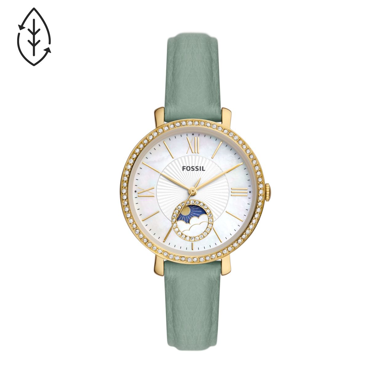 Dit dameshorloge is van het merk Fossil. Het is een horloge gemaakt van edelstaal. De diameter van de kast is36 mm dik.
De verdere specificaties van het horloge zijn als volgt:
Bandbreedte (mm): 14
Kastmateriaal: edelstaal
Kastkleur: Goud
Wijzerplaatkleur: Wit
Band materiaal: Leer
Bandkleur: Groen
Anti allergiscg: Nee