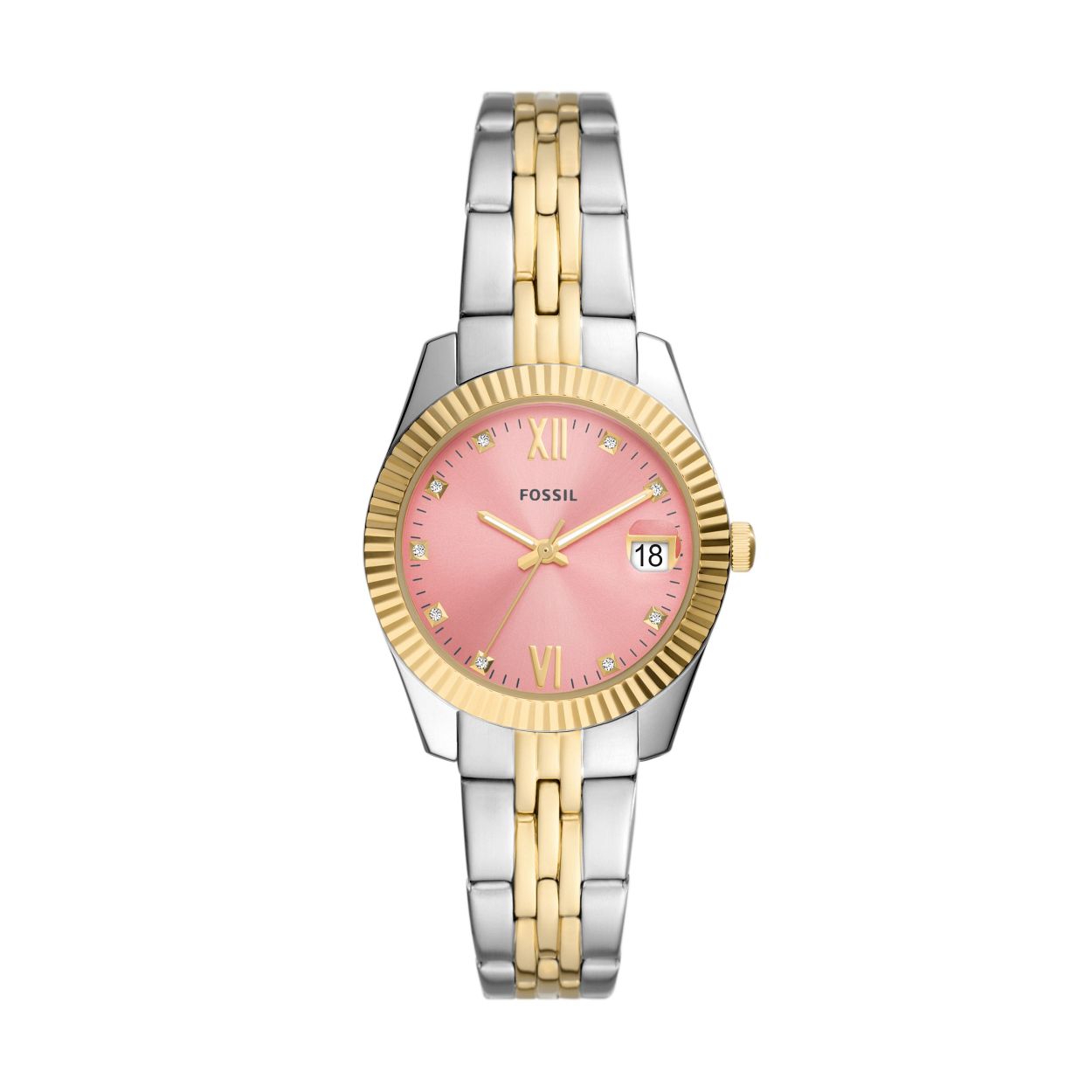 Dit dameshorloge is van het merk Fossil. Het is een horloge gemaakt van edelstaal. De diameter van de kast is32 mm dik.
De verdere specificaties van het horloge zijn als volgt:
Bandbreedte (mm): 16
Kastmateriaal: edelstaal
Kastkleur: Zilver
Wijzerplaatkleur: Roze
Band materiaal: Edelstaal
Bandkleur: Zilver
Anti allergiscg: Nee