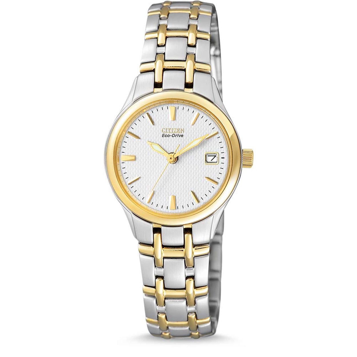 Algemeen
Geslacht: dames
Model: EW1264-50A

Voordelen
- zonne-energie
- band edelstaal zilver/goud (bicolor)
- wijzerplaat wit met gouden streepjes
- compacte sluiting met extra draagcomfort
- wijzers lichten op in donker
- datum
- spat waterdicht: handenwassen, regen
- maat kast 25mm (breedte) 7mm (dikte)




