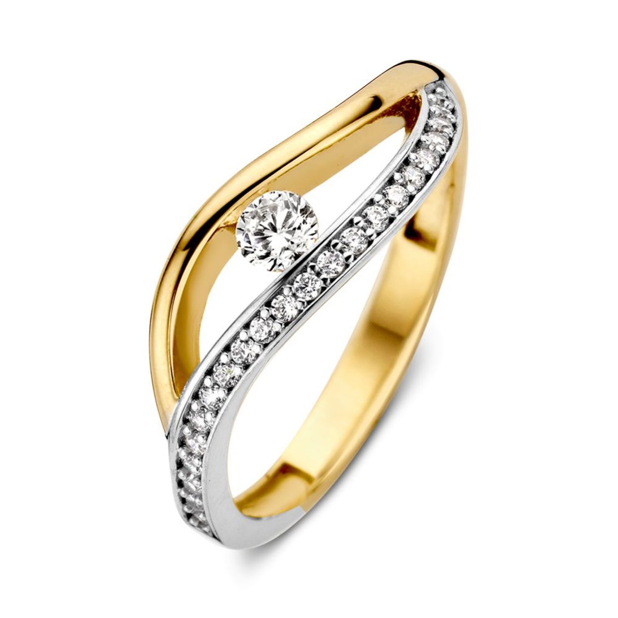 Excellent jewelry 14kt bicolour geel/witgoud