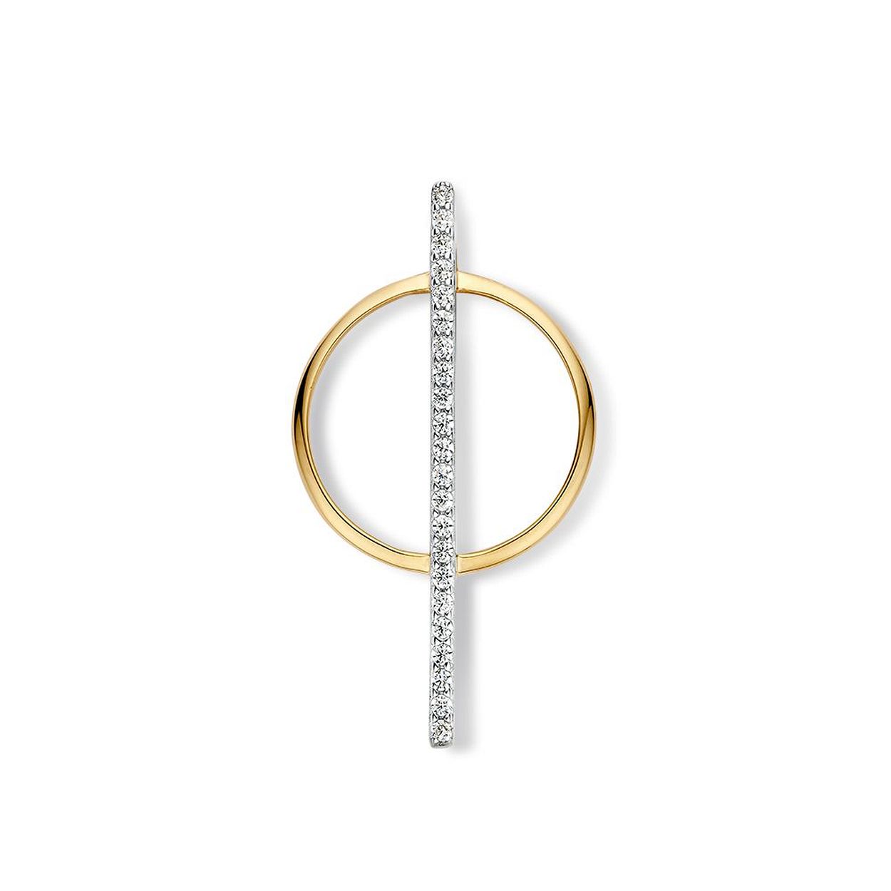 Excellent Jewelry Bicolor wit- en geelgouden hanger met zirkonia 