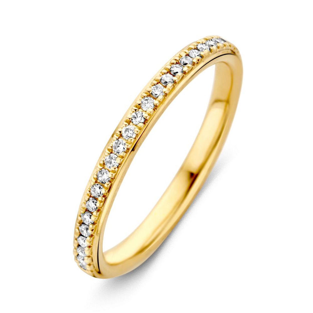 Ring geelgoud briljant 0,17 crt Maat 56