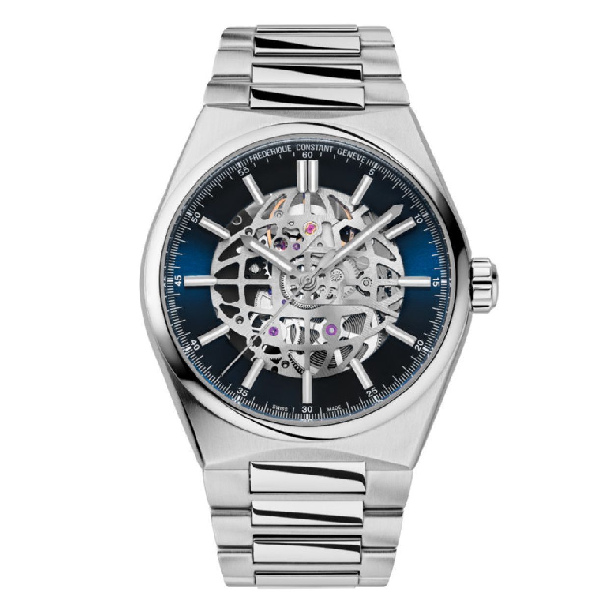 Dit Frederique Constant horloge behoort tot de Highlife collectie en is een limited editie met een oplaag van 888 stuks.
Referentienummer: FC-310NSKT4NH6B

Dit opvallende Frederique Constant horloge heeft een automatisch FC-310 uurwerk met een gangreserve van 38 uur. Dit uurwerk is te zien is door de opengewerkte blauwe wijzerplaat. Het horloge heeft een stalen kast en band en wordt geleverd met een extra blauwe rubberen band. De kast is voorzien van een krasvrij saffierglas aan beide zijden en heeft een diameter van 41MM. Het horloge is getest op een waterdichtheid van 5 ATM / 50 M.