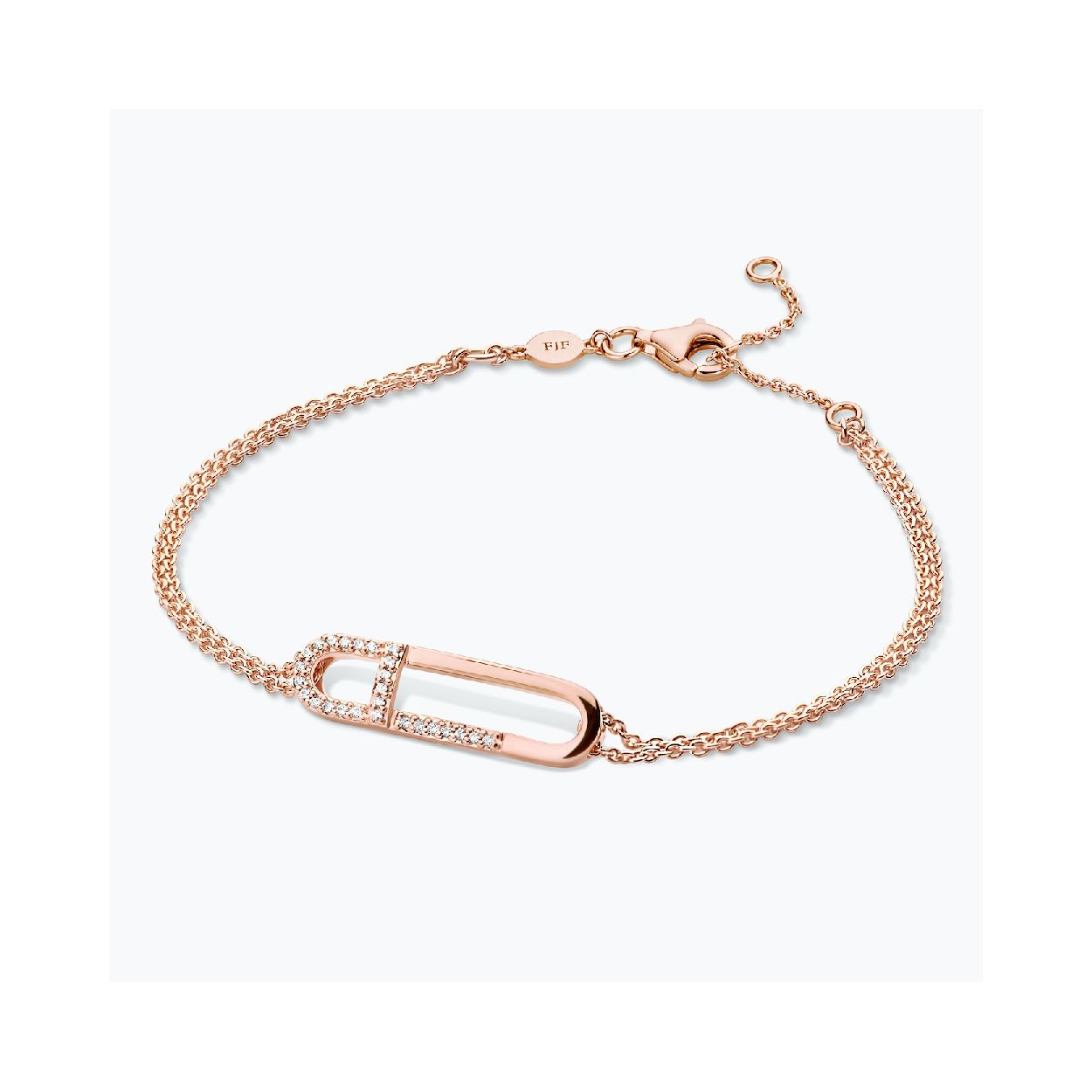 Dit is een armband van het merk FJF Jewellery. De kleur van het sieraad is zilver. Dit sieraad bevat de edelsteen: zirconia van swarovski. De kleur van deze edelsteen is: wit.