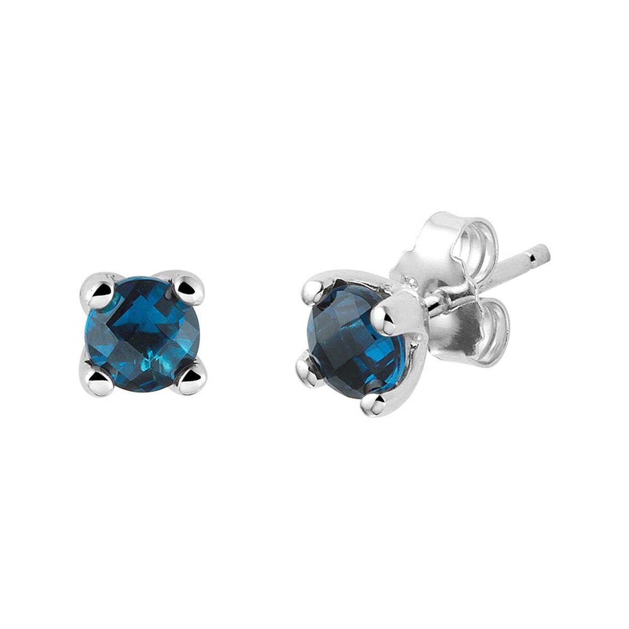 Oorknoppen synth. blauw topaas